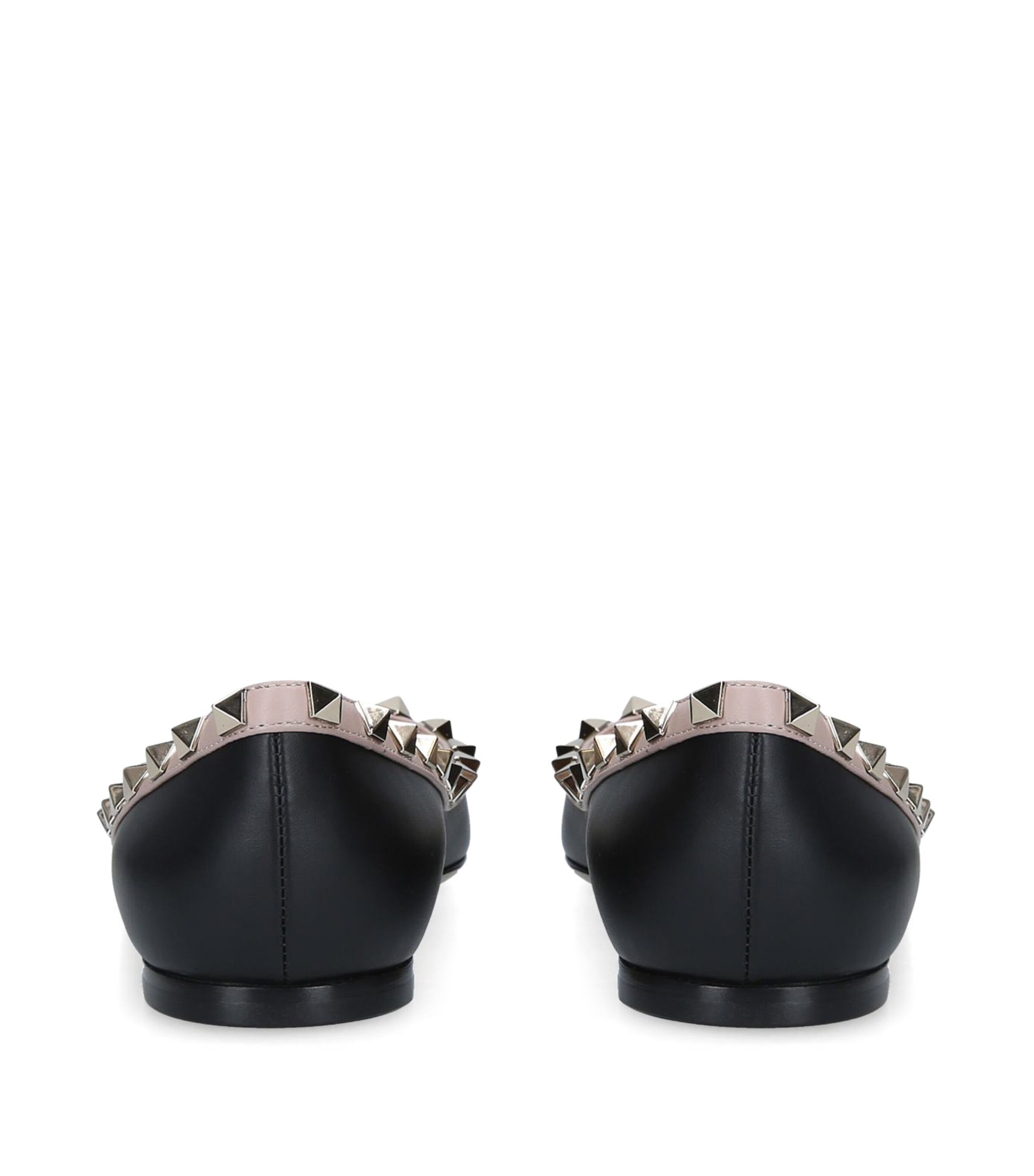 Valentino Garavani Valentino Garavani Leather Rockstud Flats Black Image 2