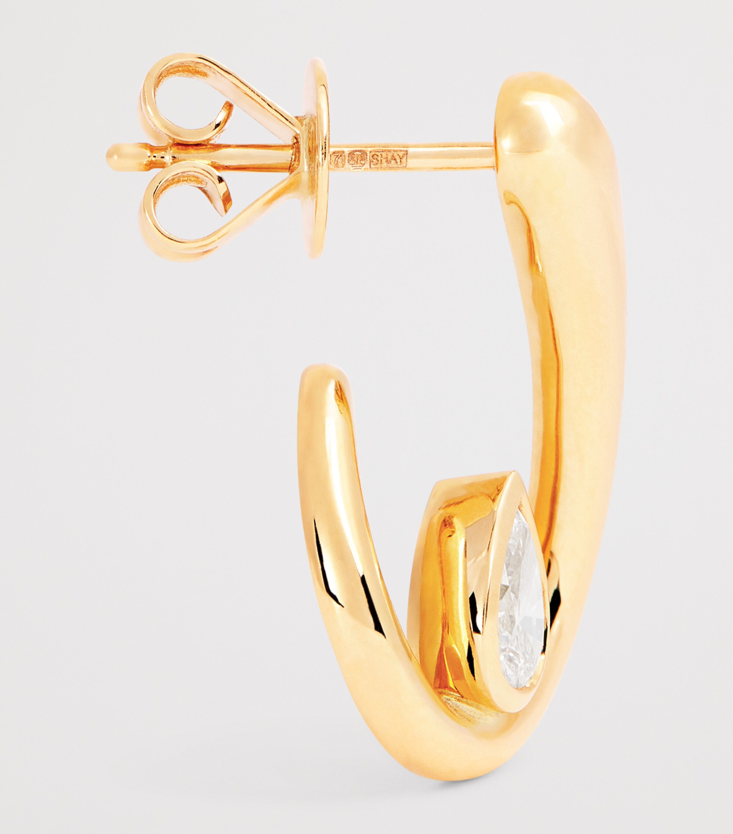 SHAY Yellow Gold and Diamond Loop Earrings Yellow Gold Image 4