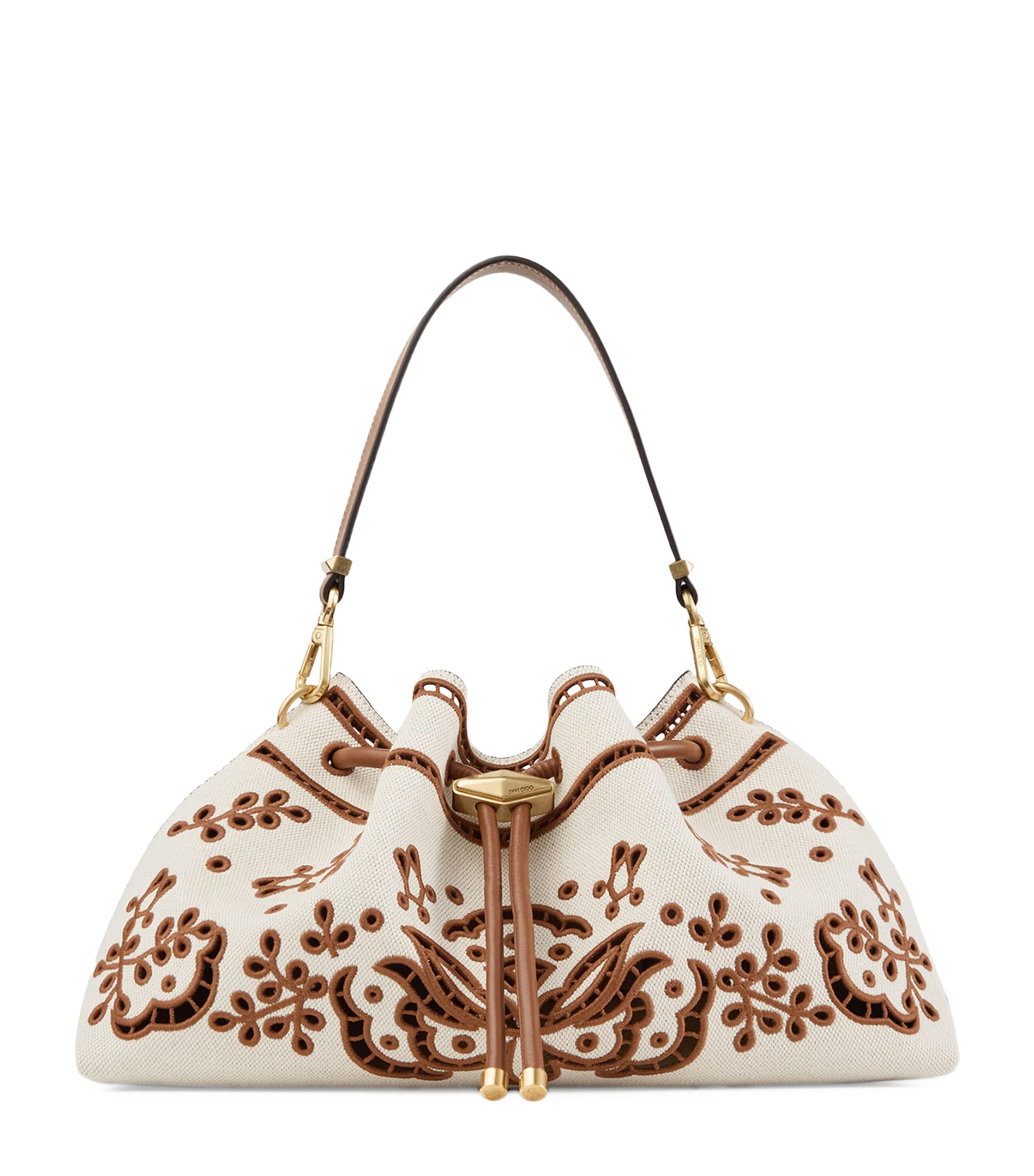Jimmy Choo Medium Canvas Cinch Bucket Bag