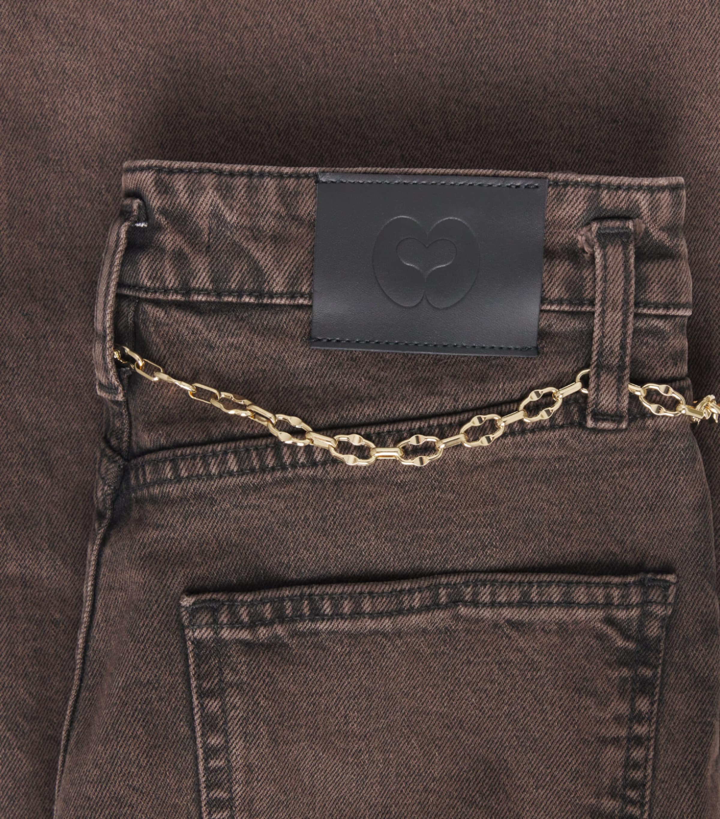 Maje Womens Belted Bootcut Jeans Brown Image 6