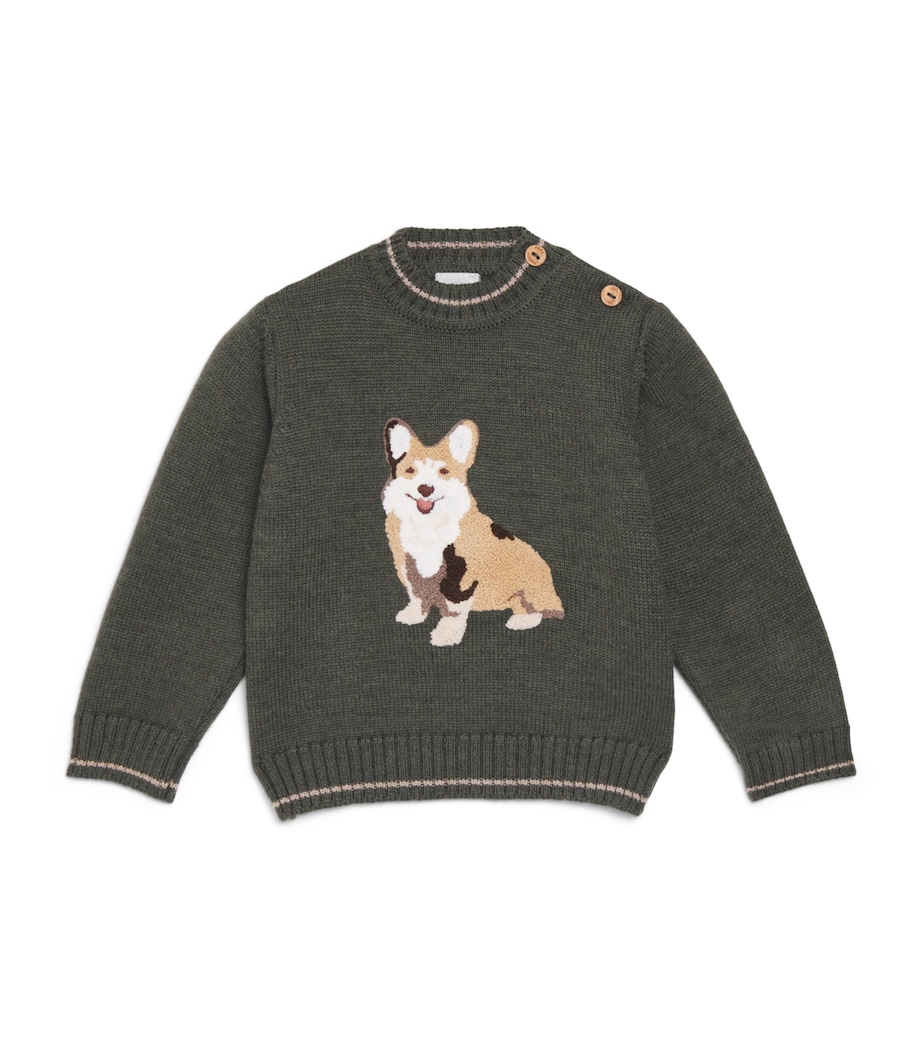 Wool Corgi Sweater (18 Months-4 Years) GREEN Image 1