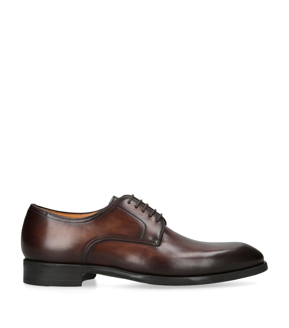Magnanni Leather Derby Shoes Mid Brown
