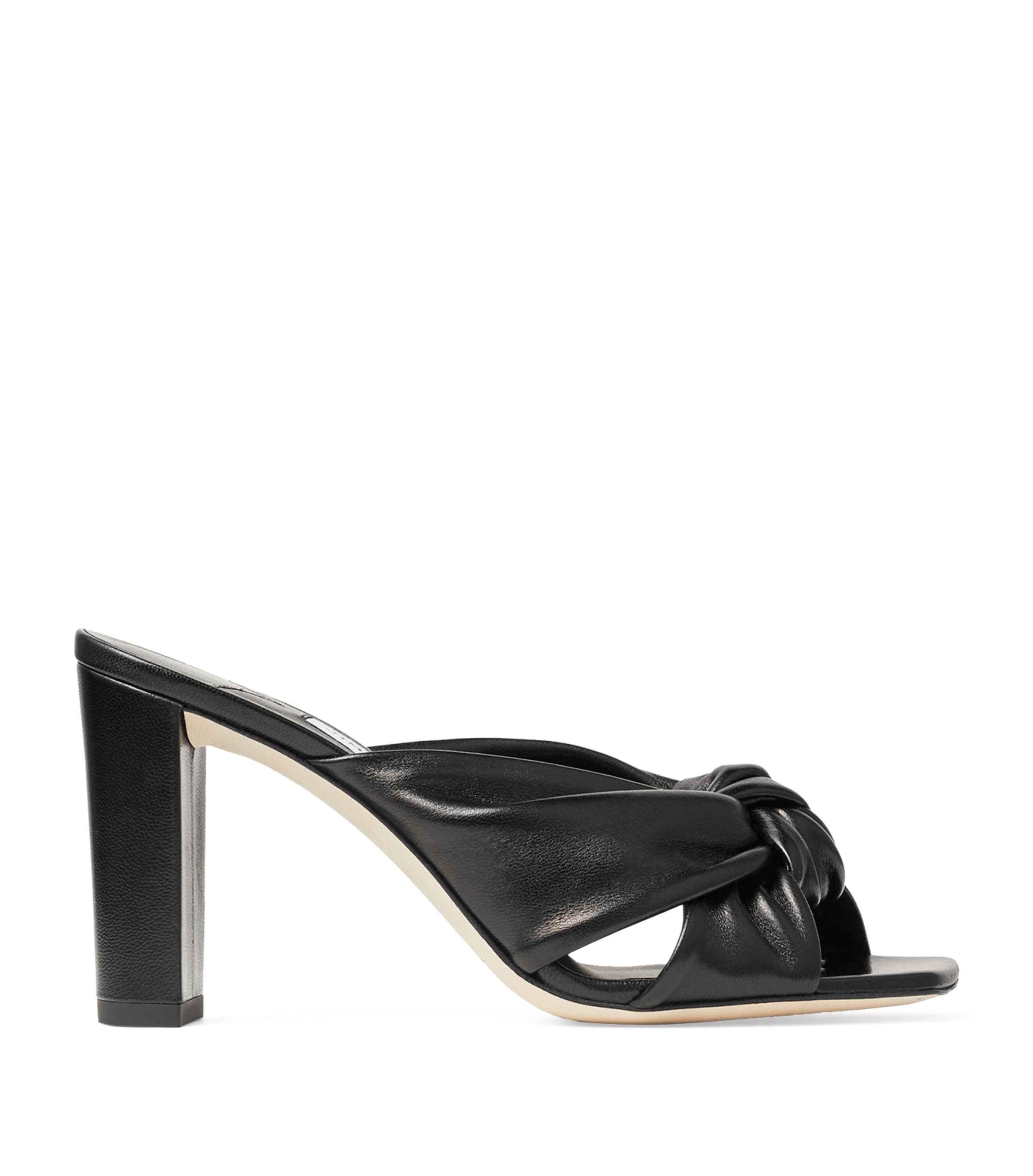 Jimmy Choo Avenue 85 Leather Mules In Black