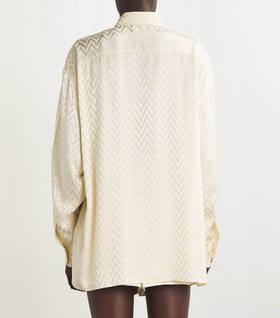 Zigzag-Jacquard Shirt S01GA NATURAL BEIGE Image 4