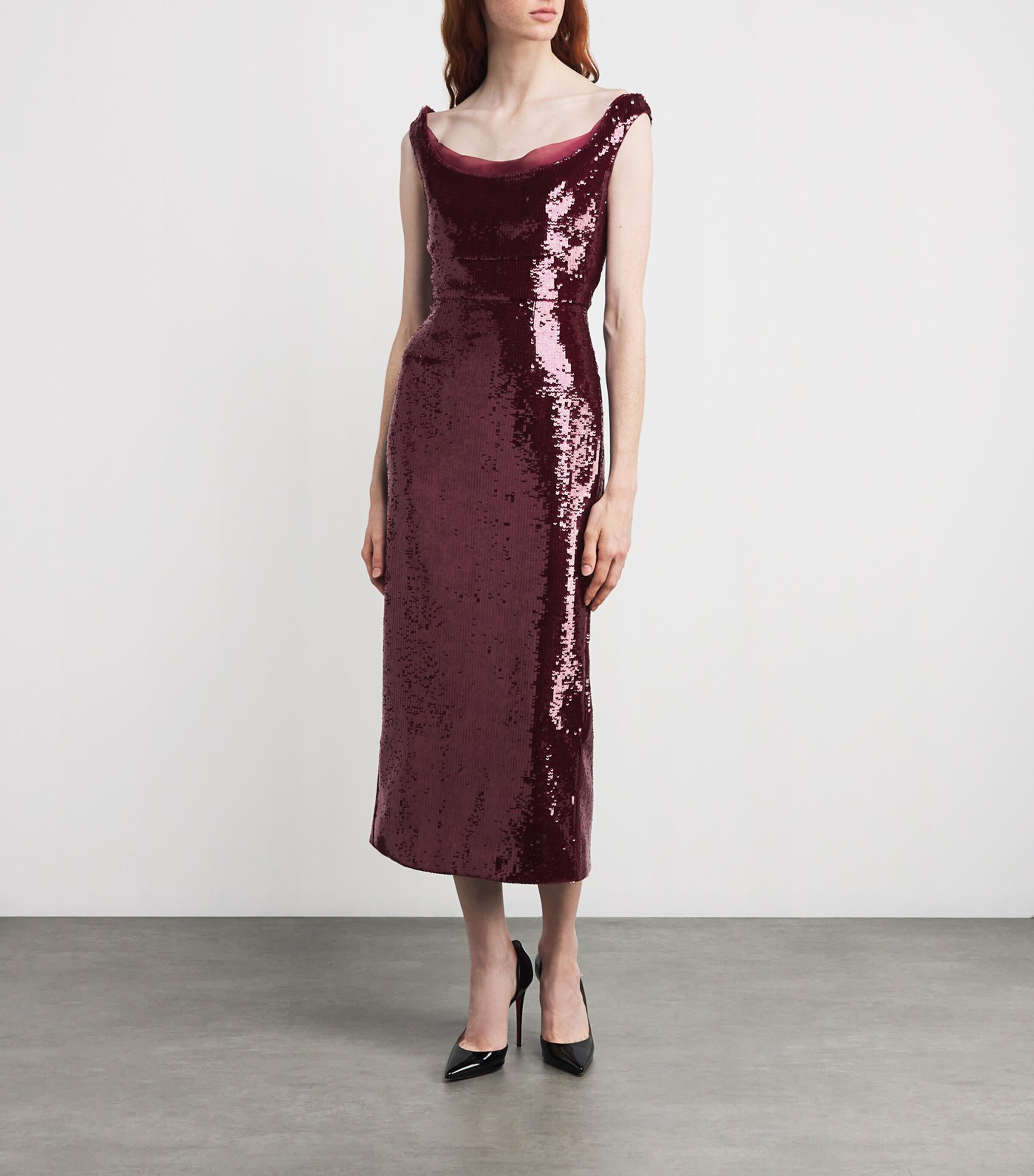 Sequin-Embellished Midi Dress DARK PINK Image 2