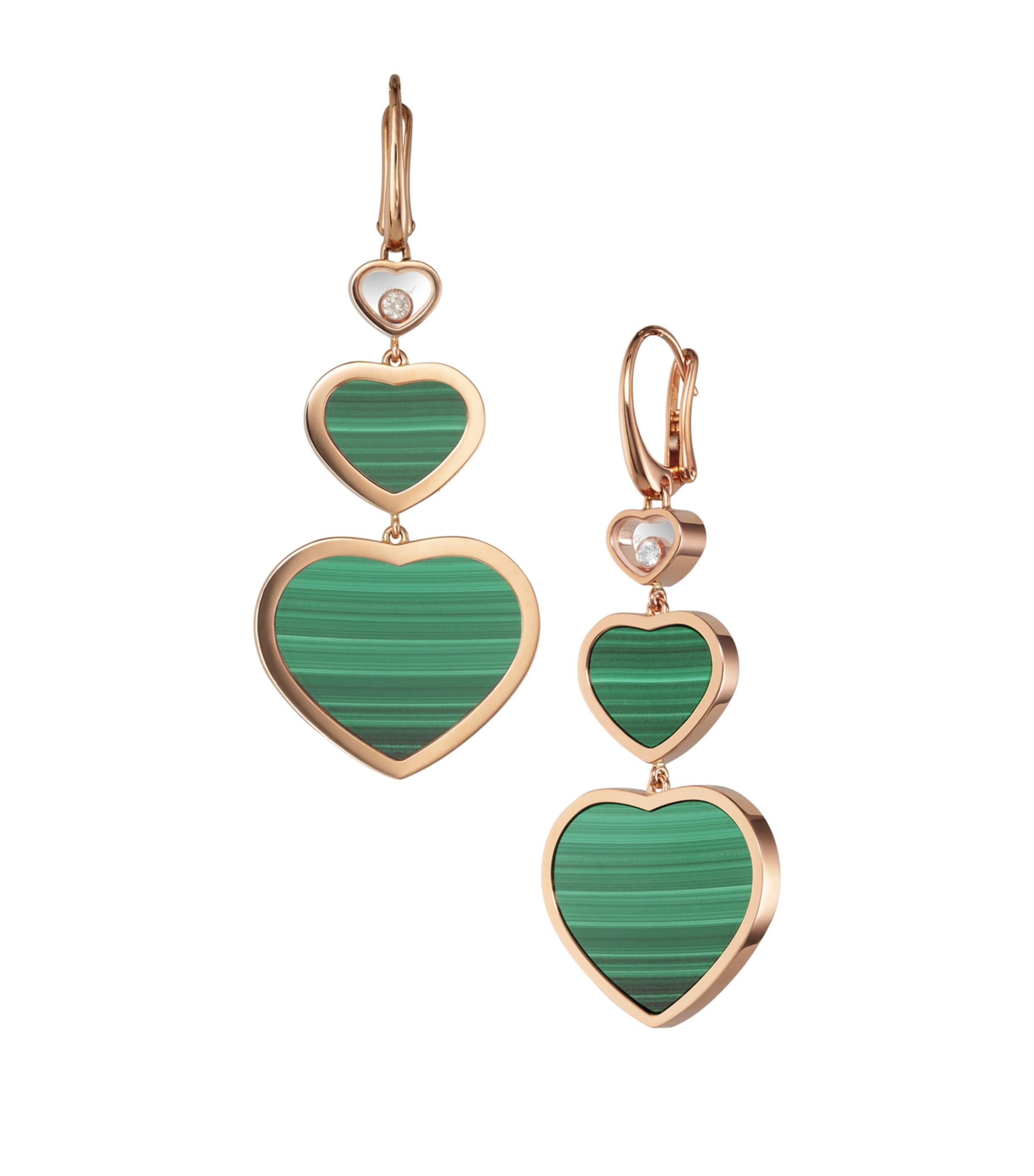 Rose Gold and Diamond Happy Hearts Drop Earrings 18K ROSE GOLD Image 3