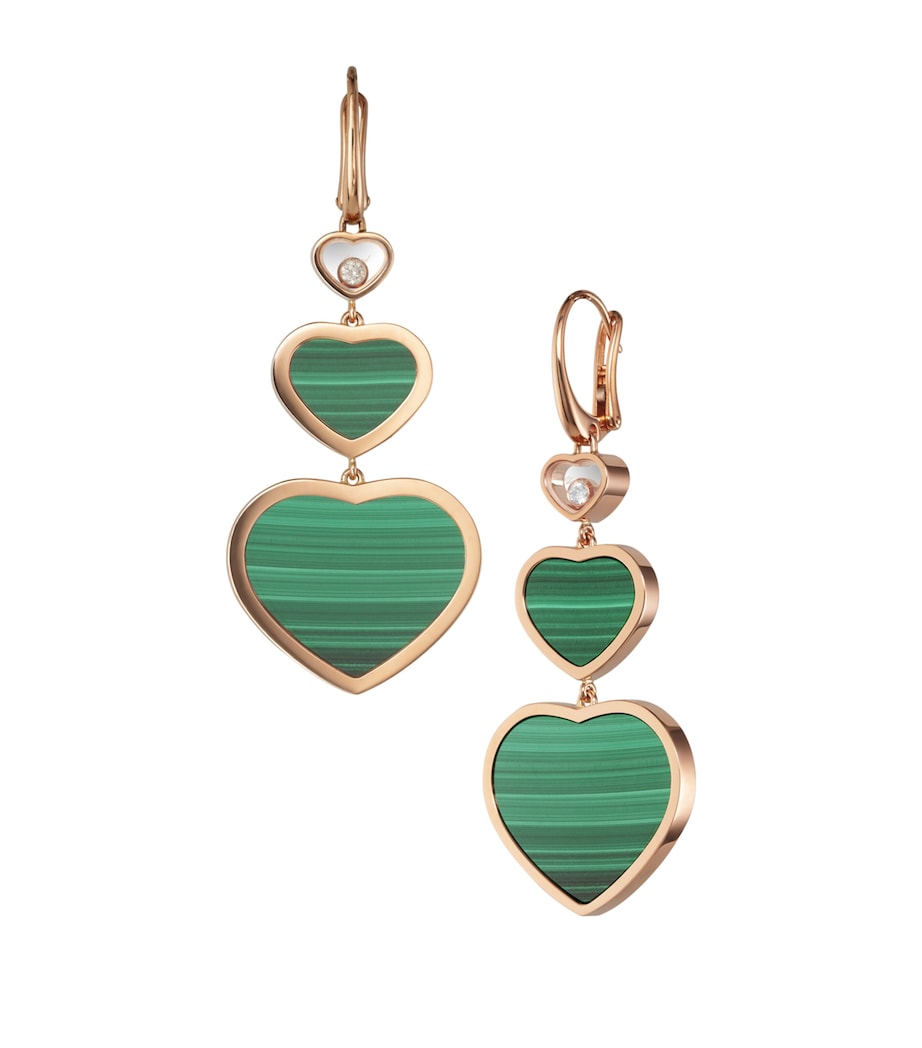 Rose Gold and Diamond Happy Hearts Drop Earrings 18K ROSE GOLD Image 3