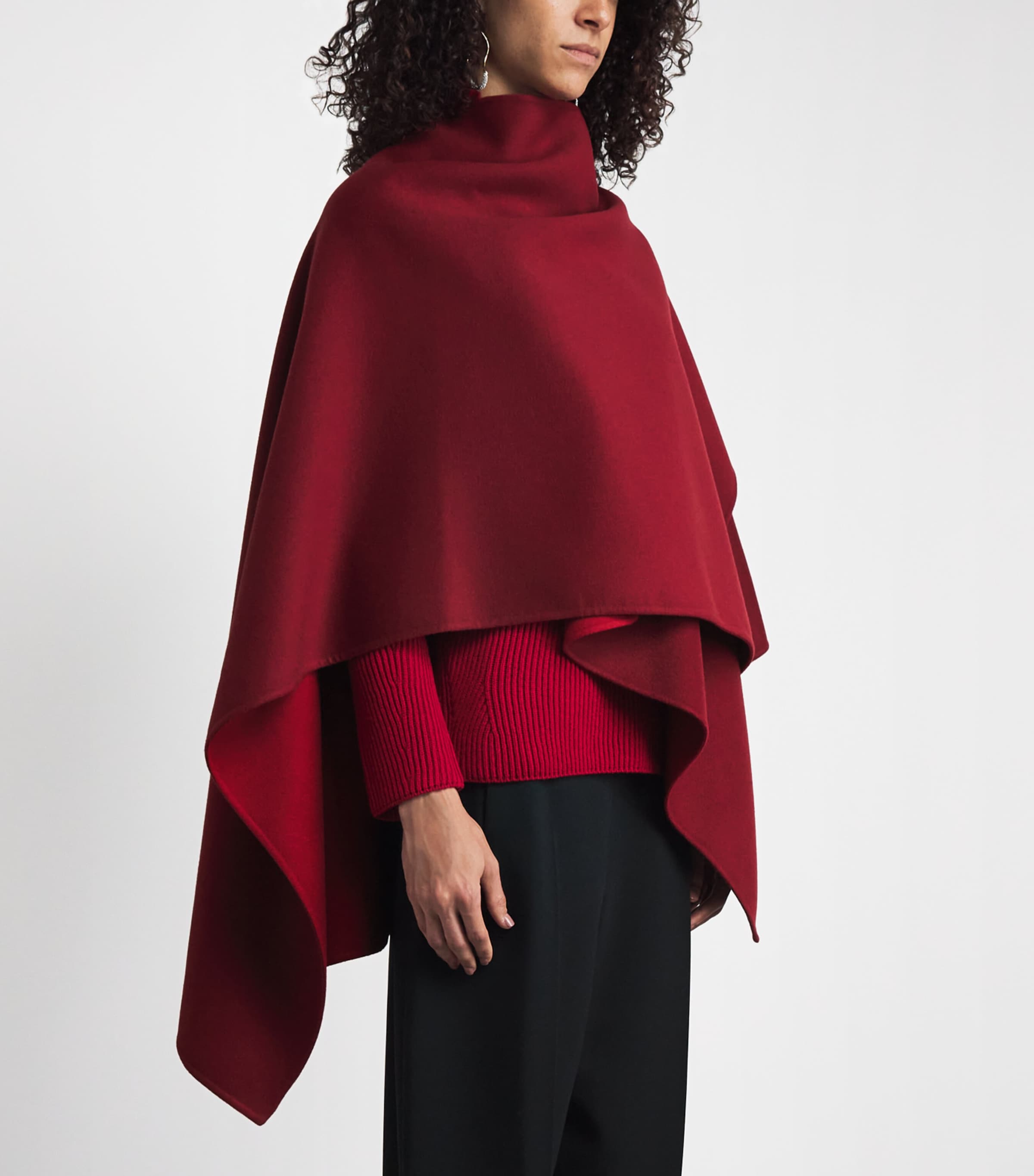 RETORI Womens Virgin Wool Cape Red Image 4