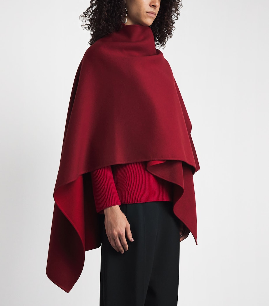 RETORI Womens Virgin Wool Cape Red Image 4