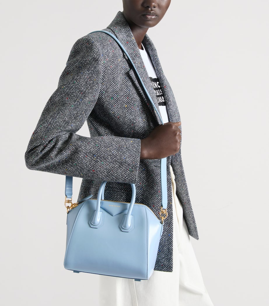 Mini Leather Antigona Top-Handle Bag LIGHT BLUE Image 2