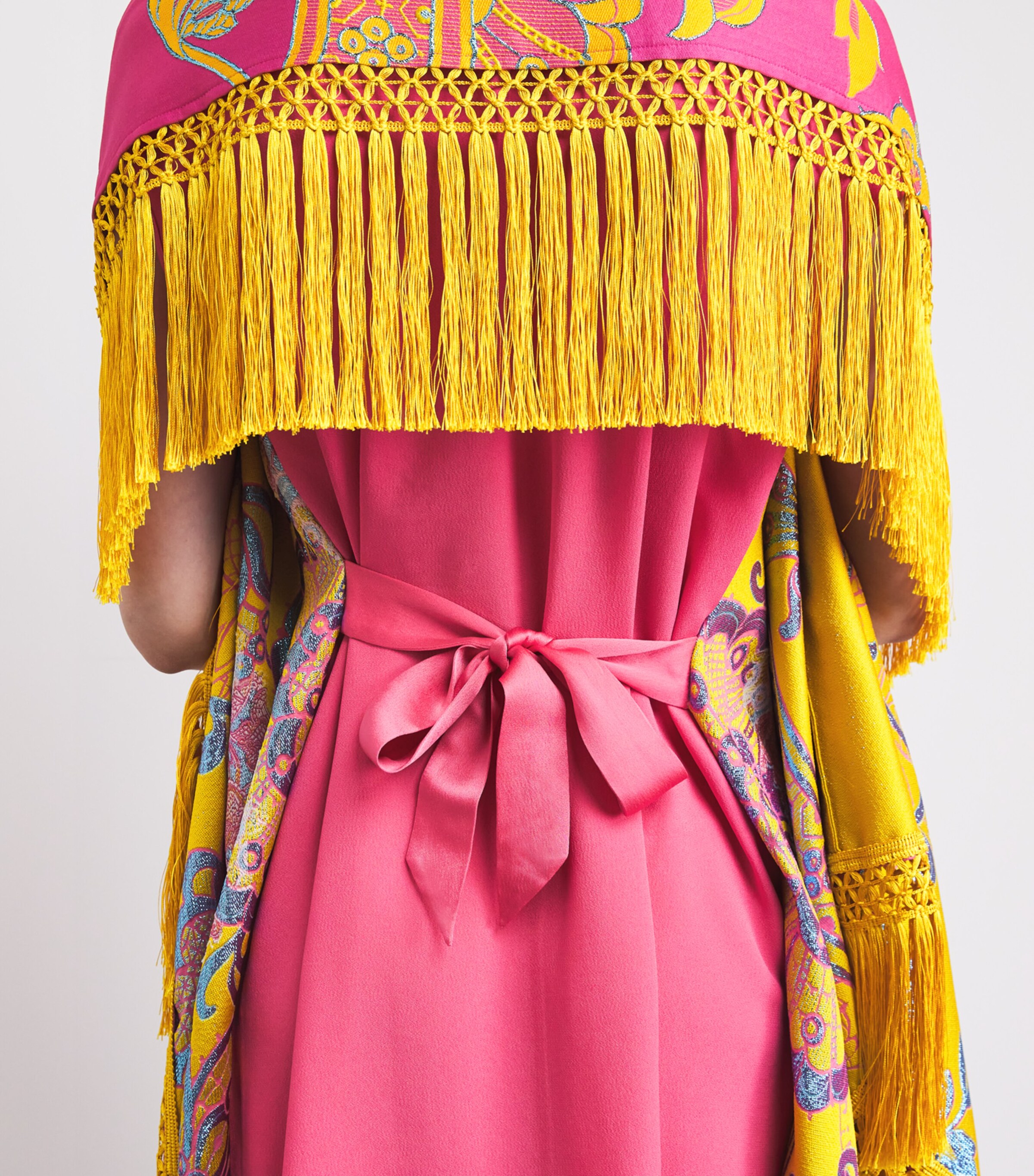 Taller Marmo Womens Fringed Pahlavi Kaftan Maxi Dress Image 5