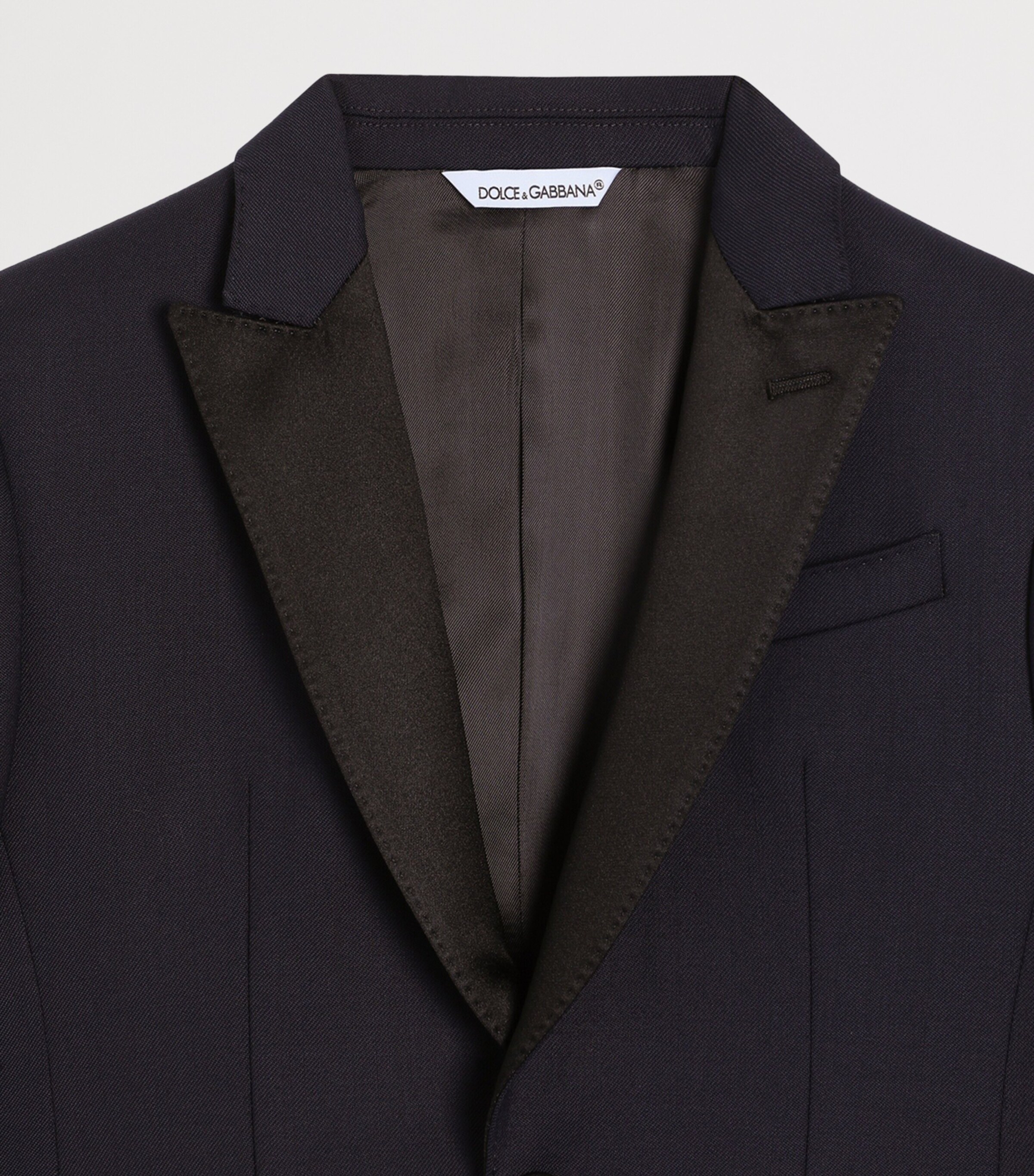 Dolce&Gabbana Kids Virgin Wool-Blend Blazer (8-14 Years) Dark Blue Image 2