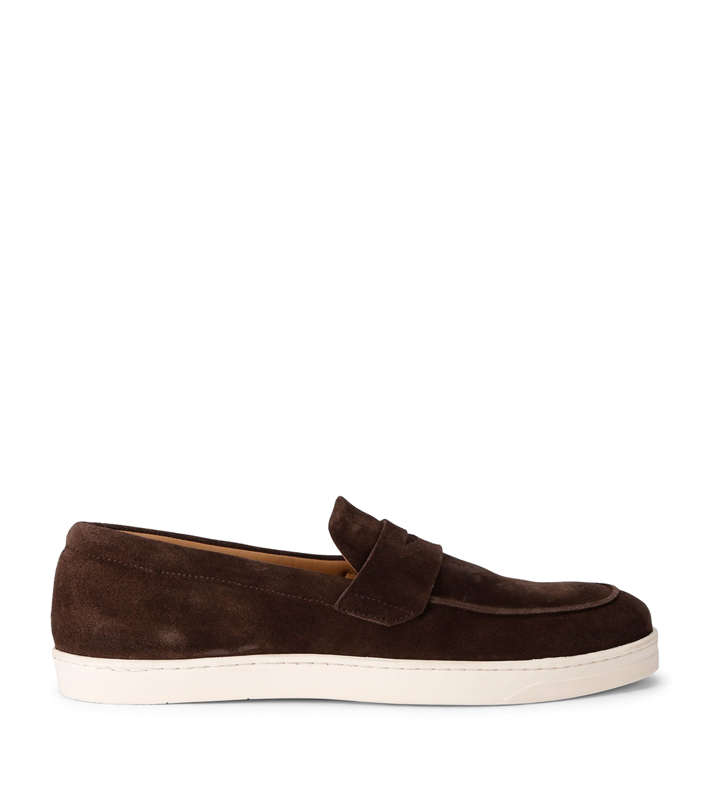 Harrys Of London Suede Burton Loafers In Brown