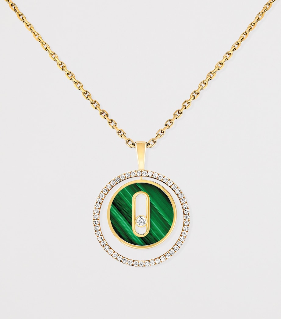 Messika Lucky Move Yellow Gold, Diamond and Malachite Necklace (0.18ct) Yellow Gold Image 3