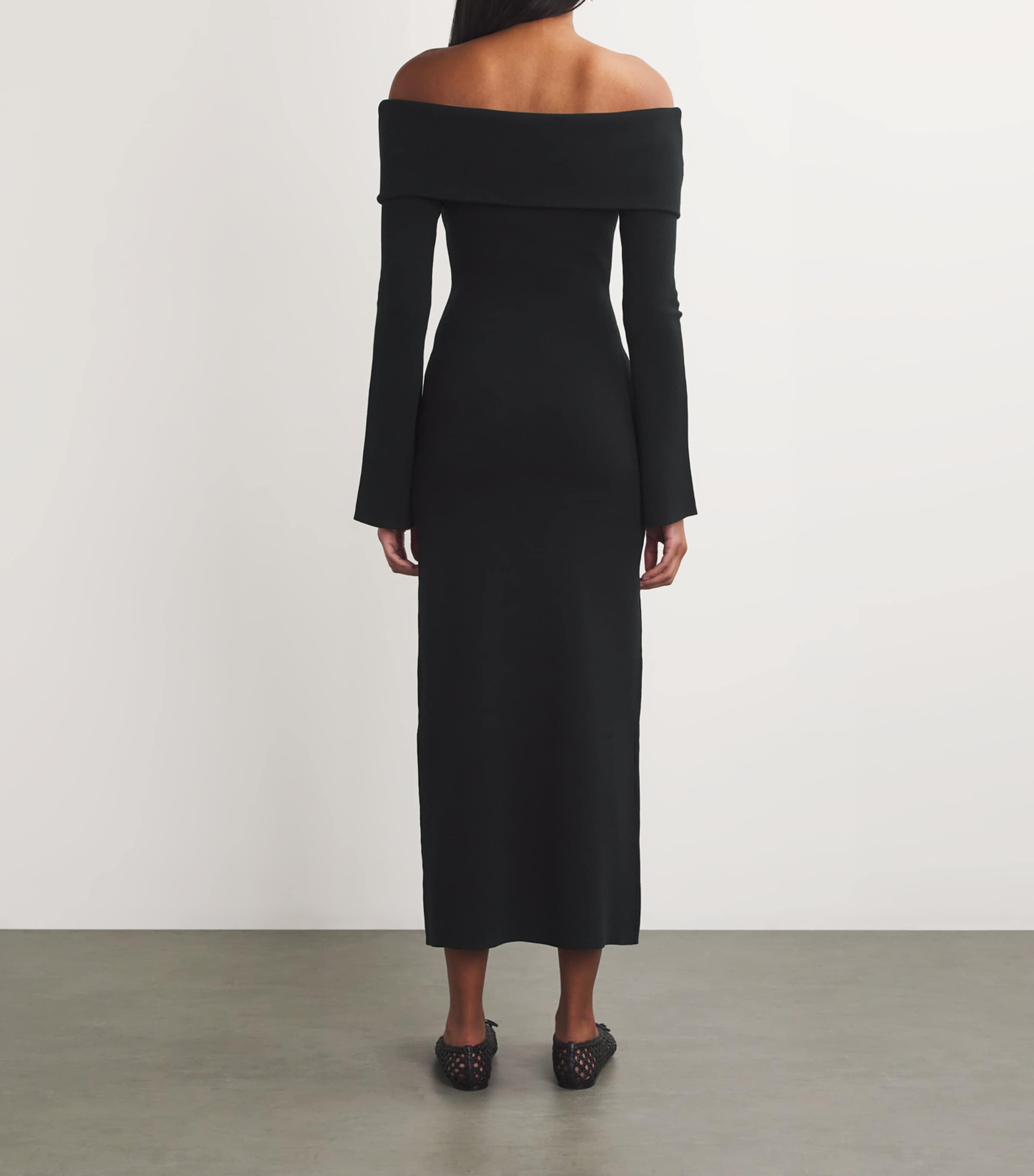 By Malene Birger Womens Long-Sleeve Bennie Midi Dress Black Image 3