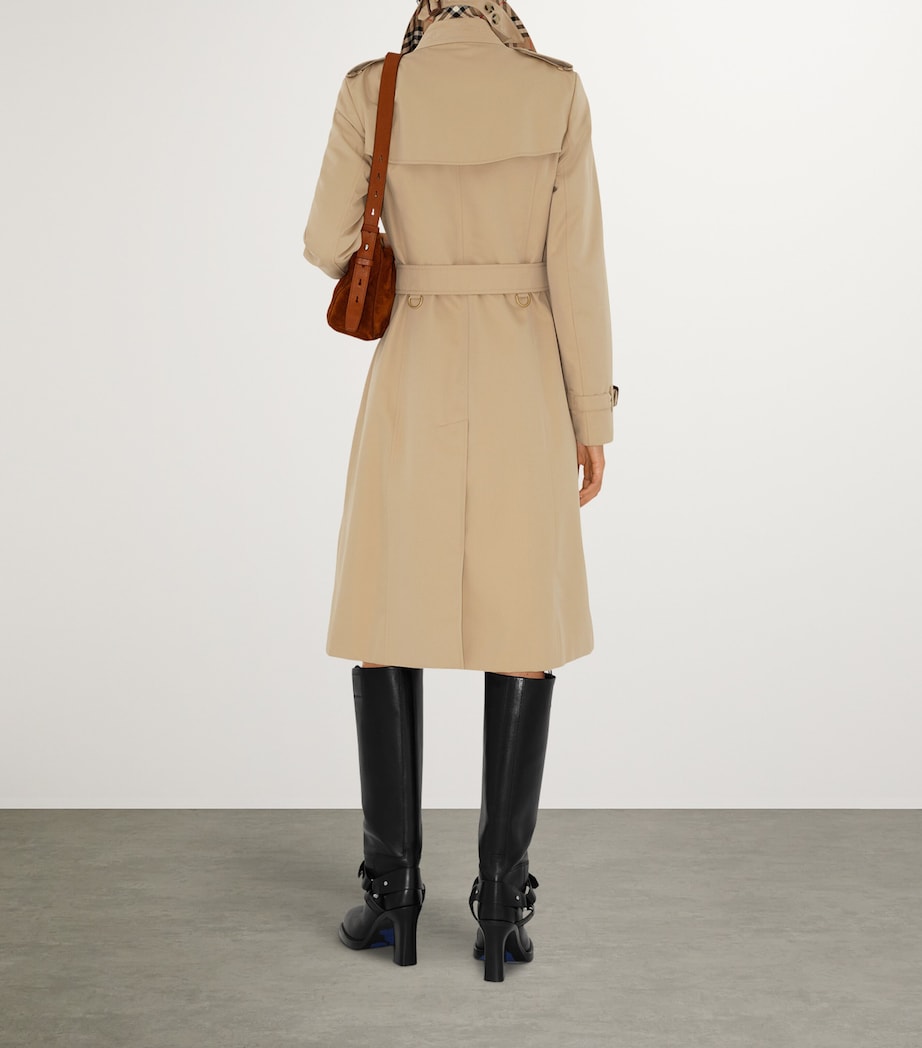 Gabardine Chelsea Long Trench Coat HONEY Image 4