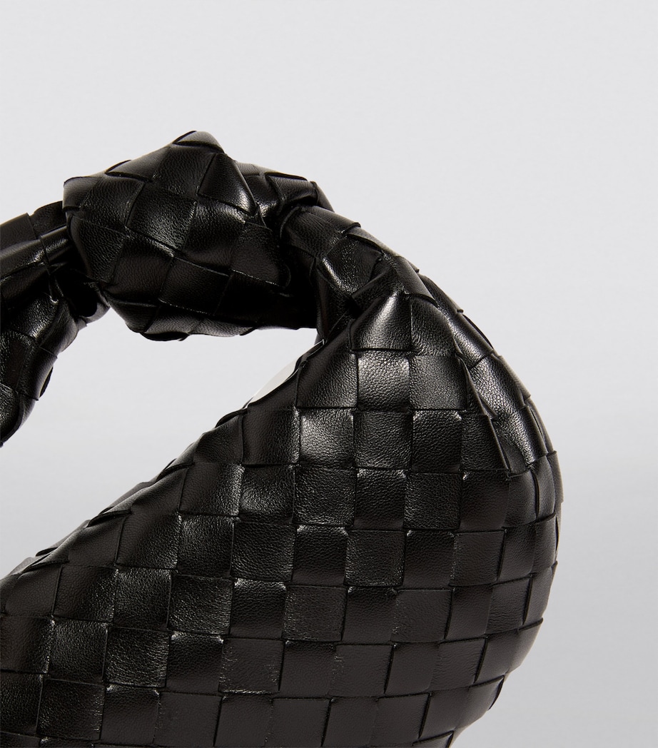 Leather Jodie Top-Handle Bag BLACK-SILVER Image 6