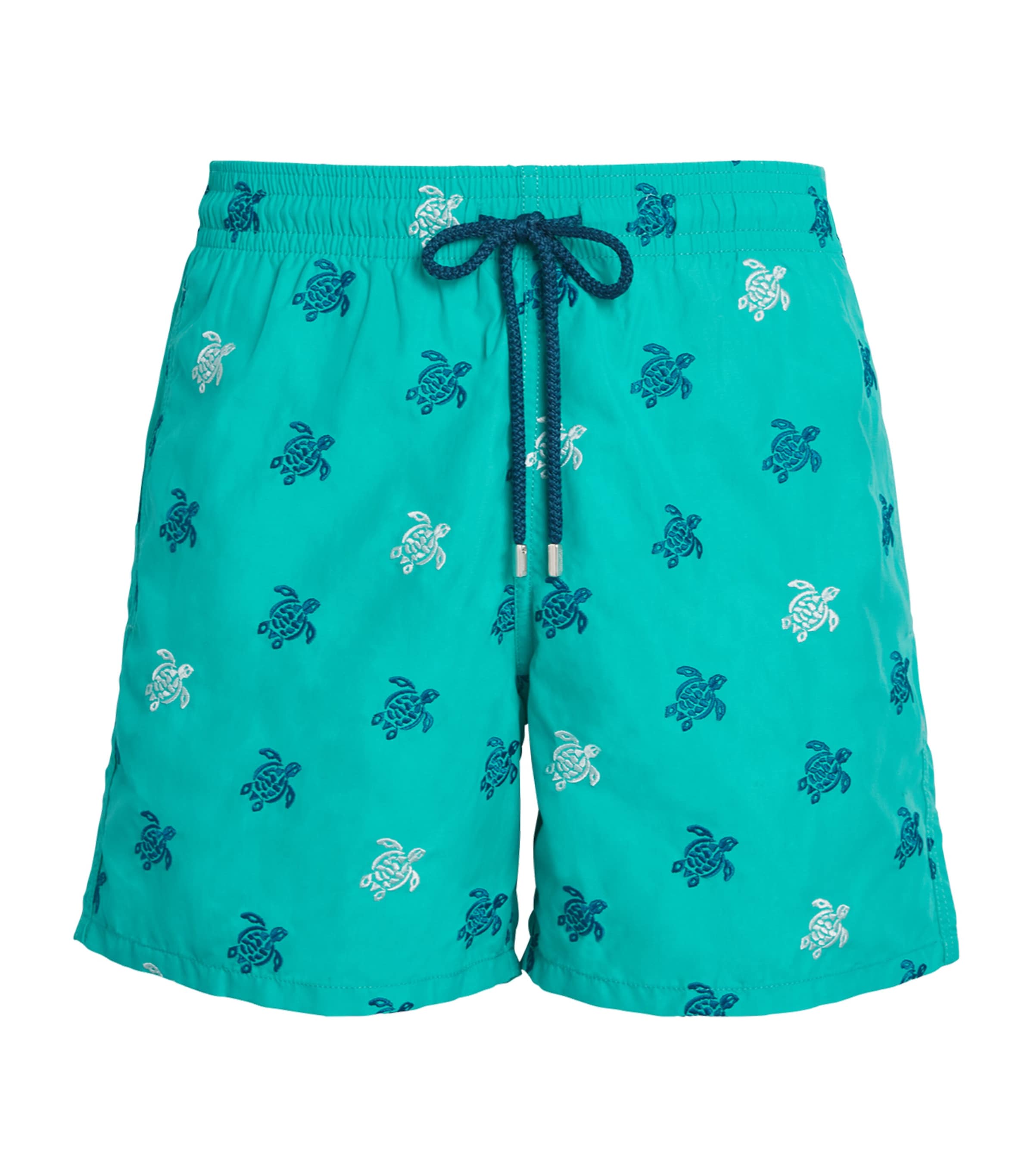 Vilebrequin Embroidered-turtle Mistral Swim Shorts In Blue