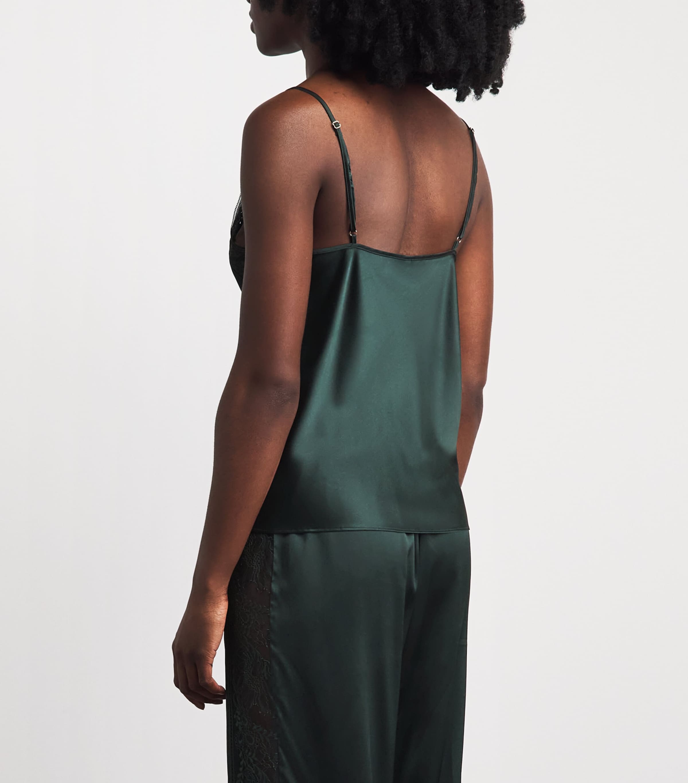 Aubade Womens Silk-Blend Midnight Whisper Camisole Mysterious Green Image 5