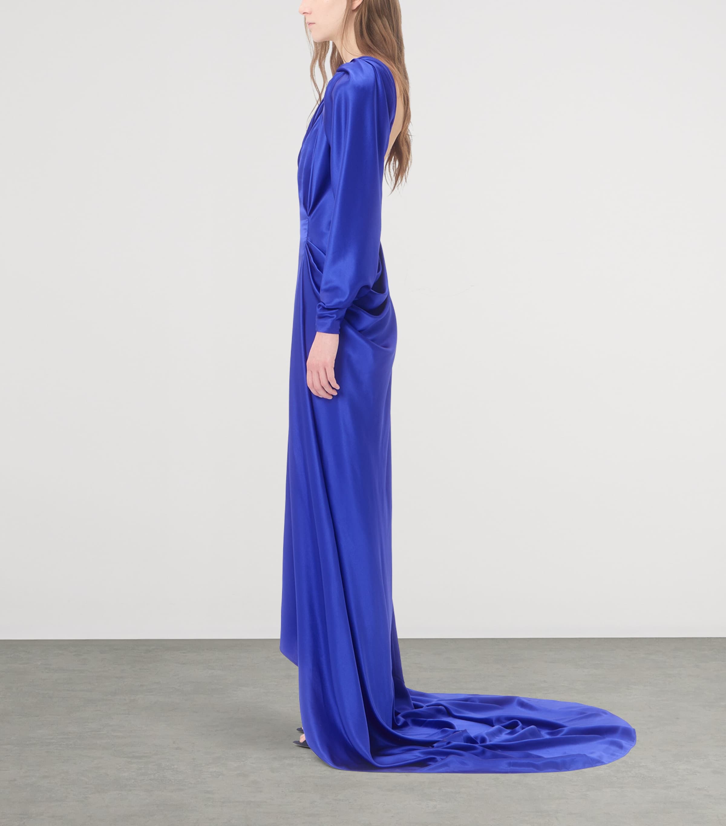 Valentino Womens Silk Satin One-Shoulder Gown Bdn Image 3