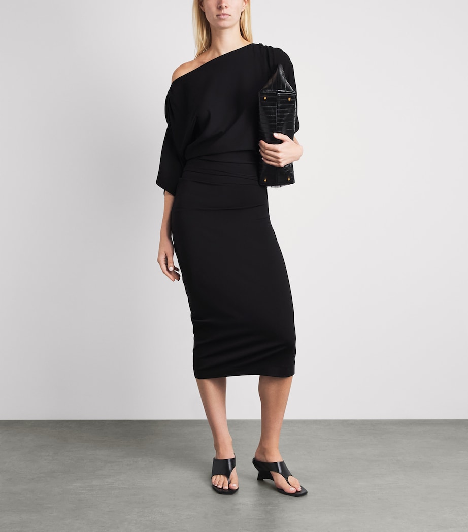 Wolford Womens Fluid Drape Midi Dress Black Image 2