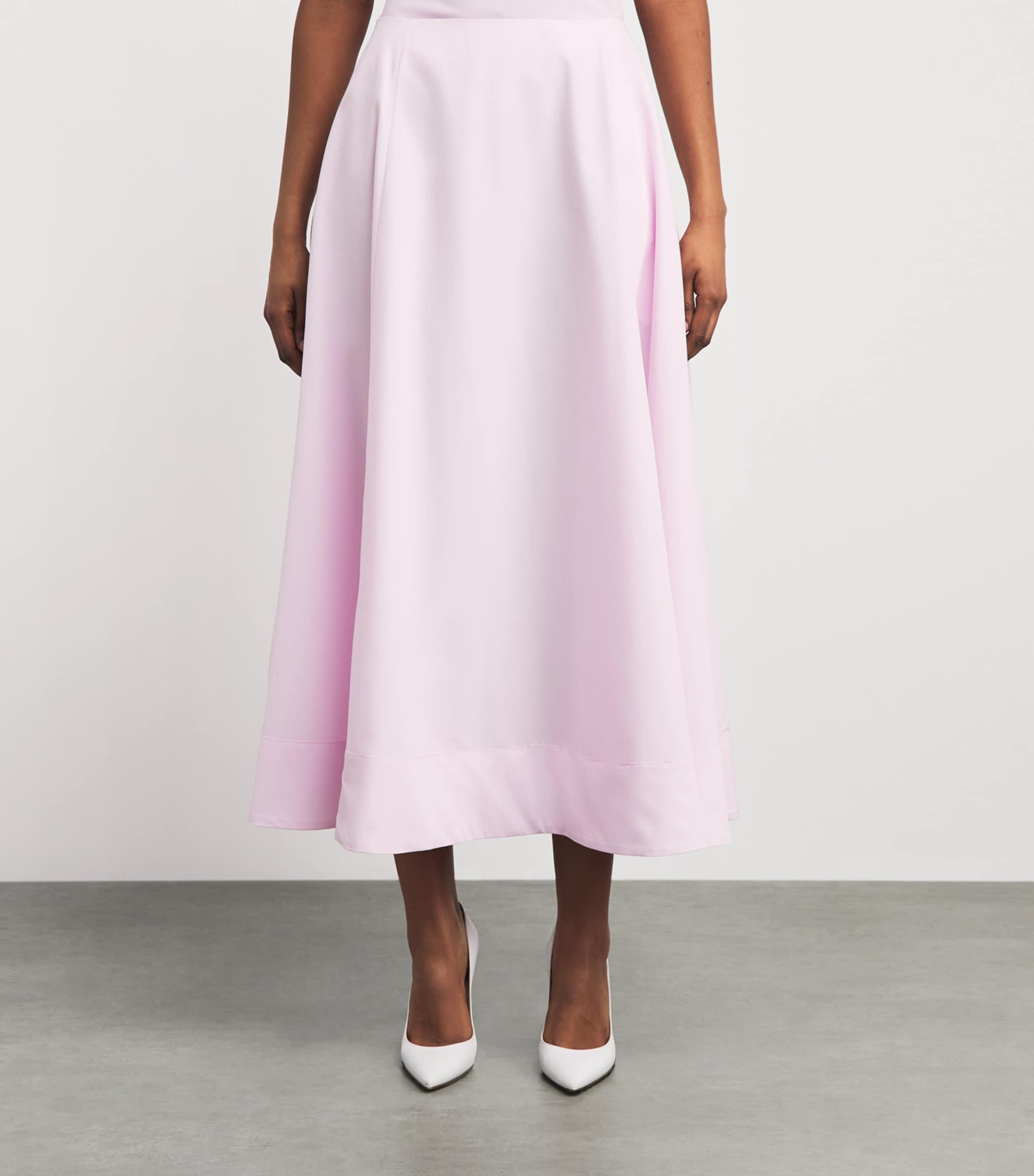 Adam Lippes Womens Rene Midi Skirt Pale Pink Image 4