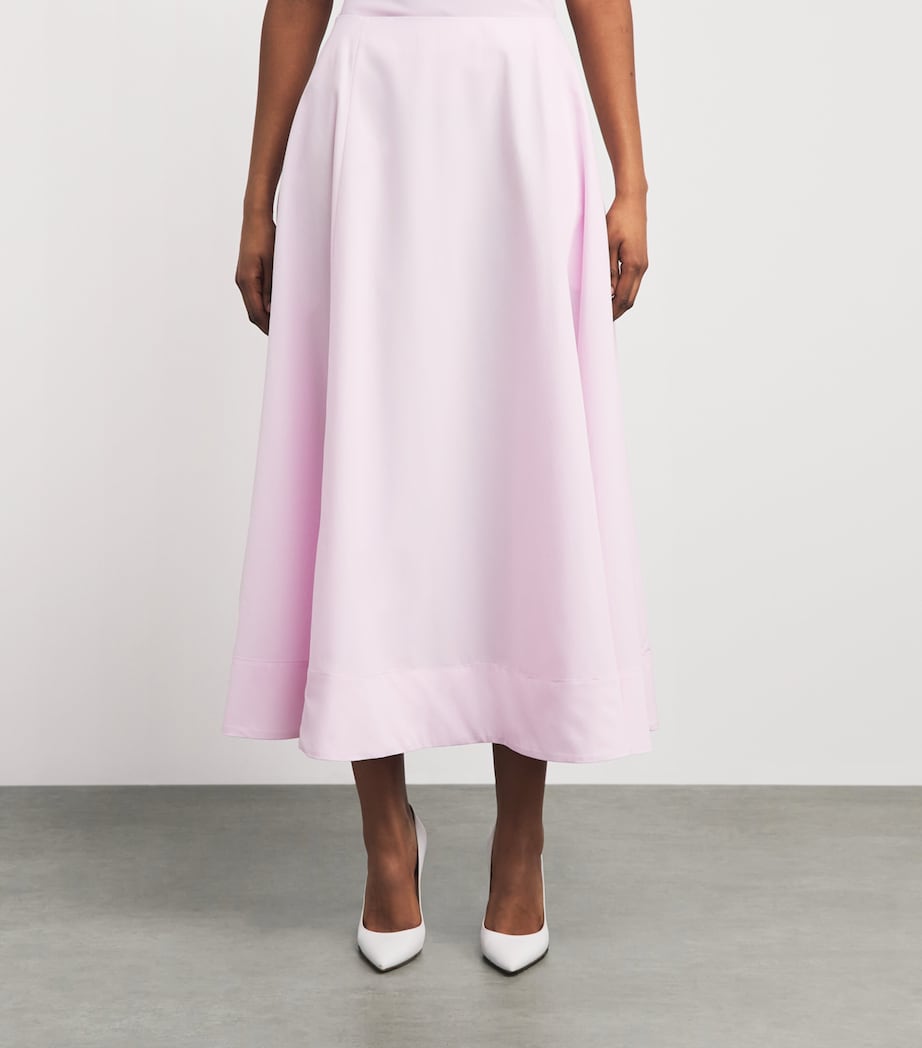 Adam Lippes Womens Rene Midi Skirt Pale Pink Image 4