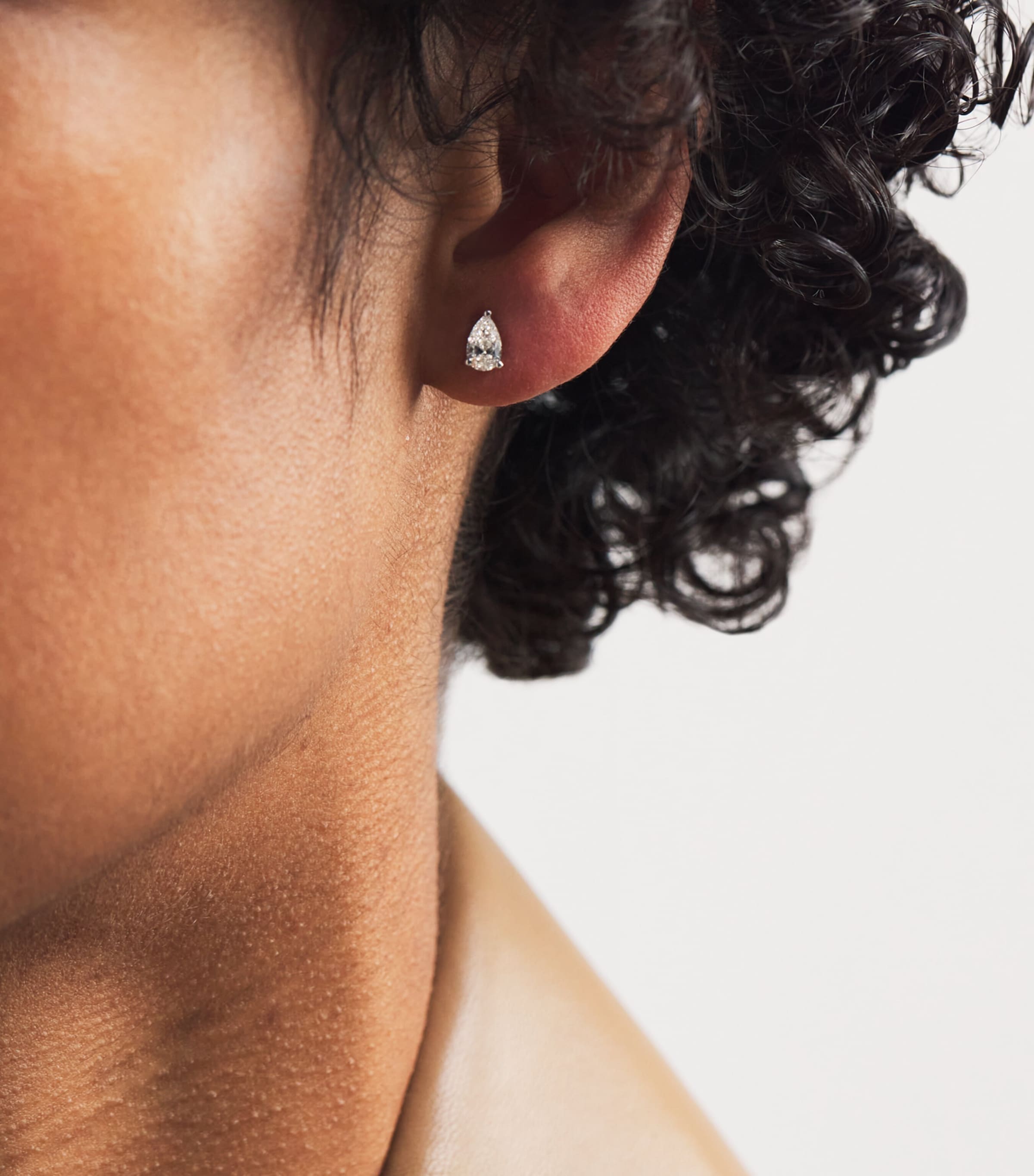 White Gold and Diamond Pear Stud Earrings (0.50ctw) WHITE GOLD Image 2