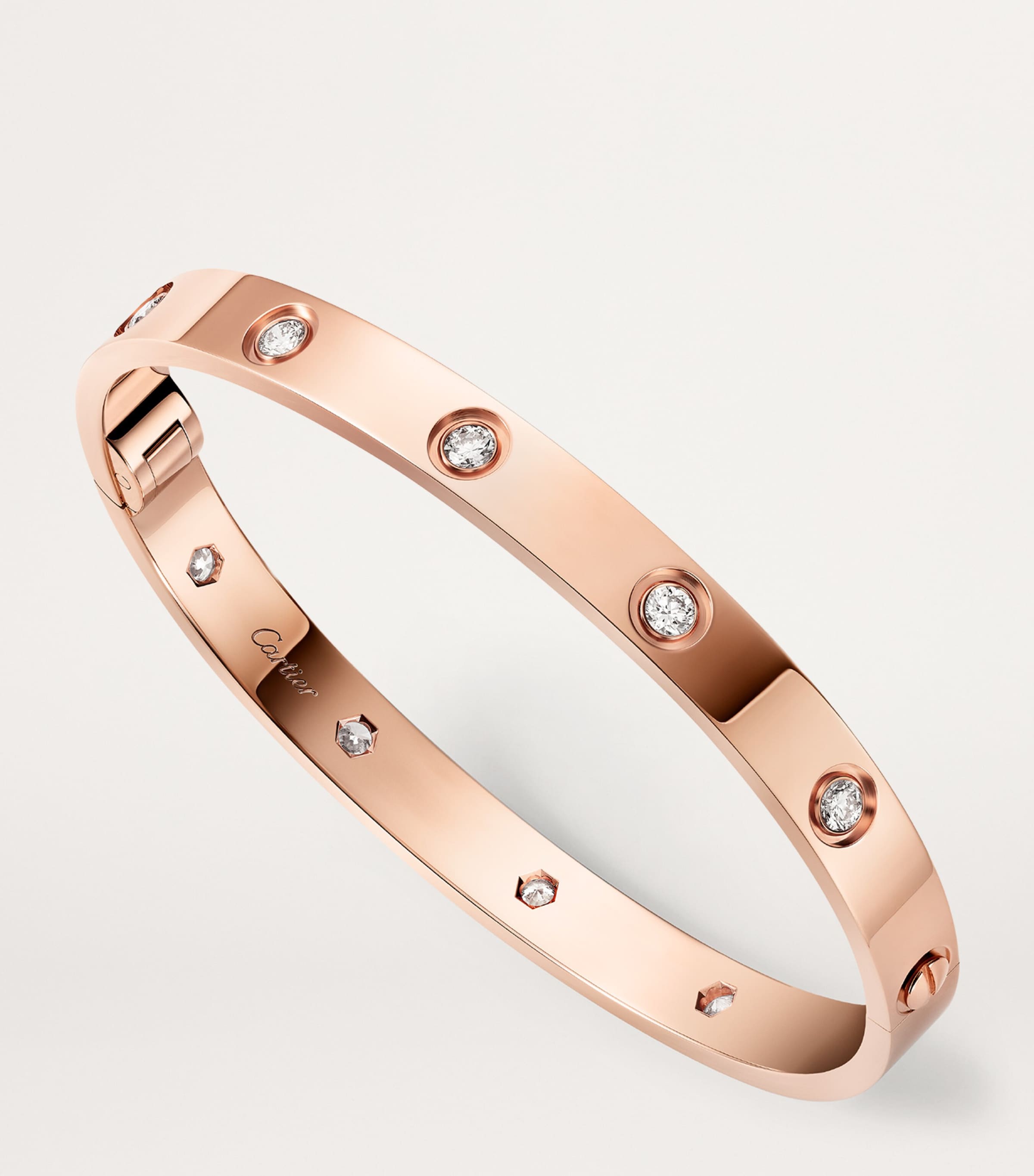 Rose Gold and Diamond LOVE Bangle ROSE GOLD Image 8