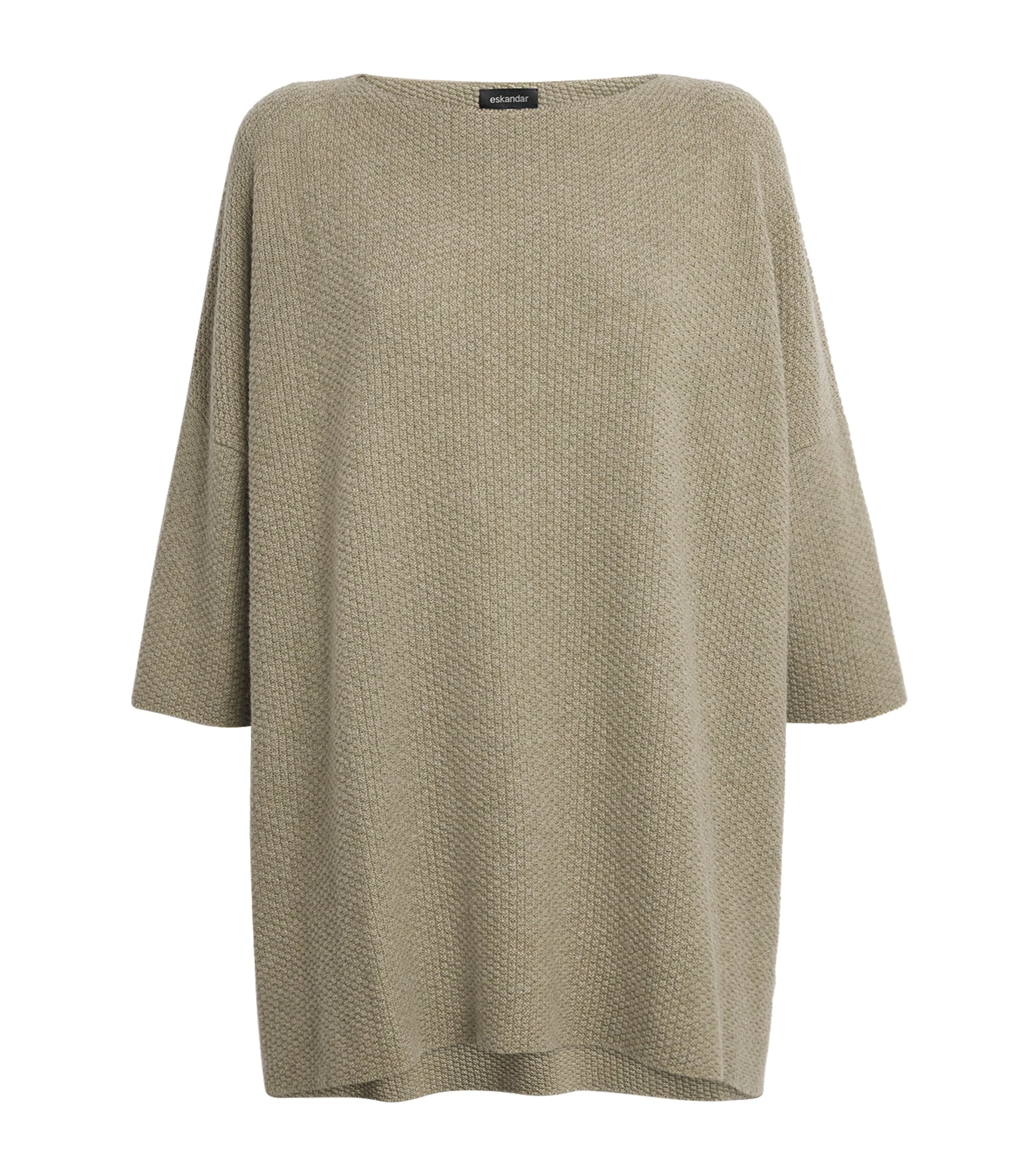 Eskandar Cashmere Square-neck Top In Green