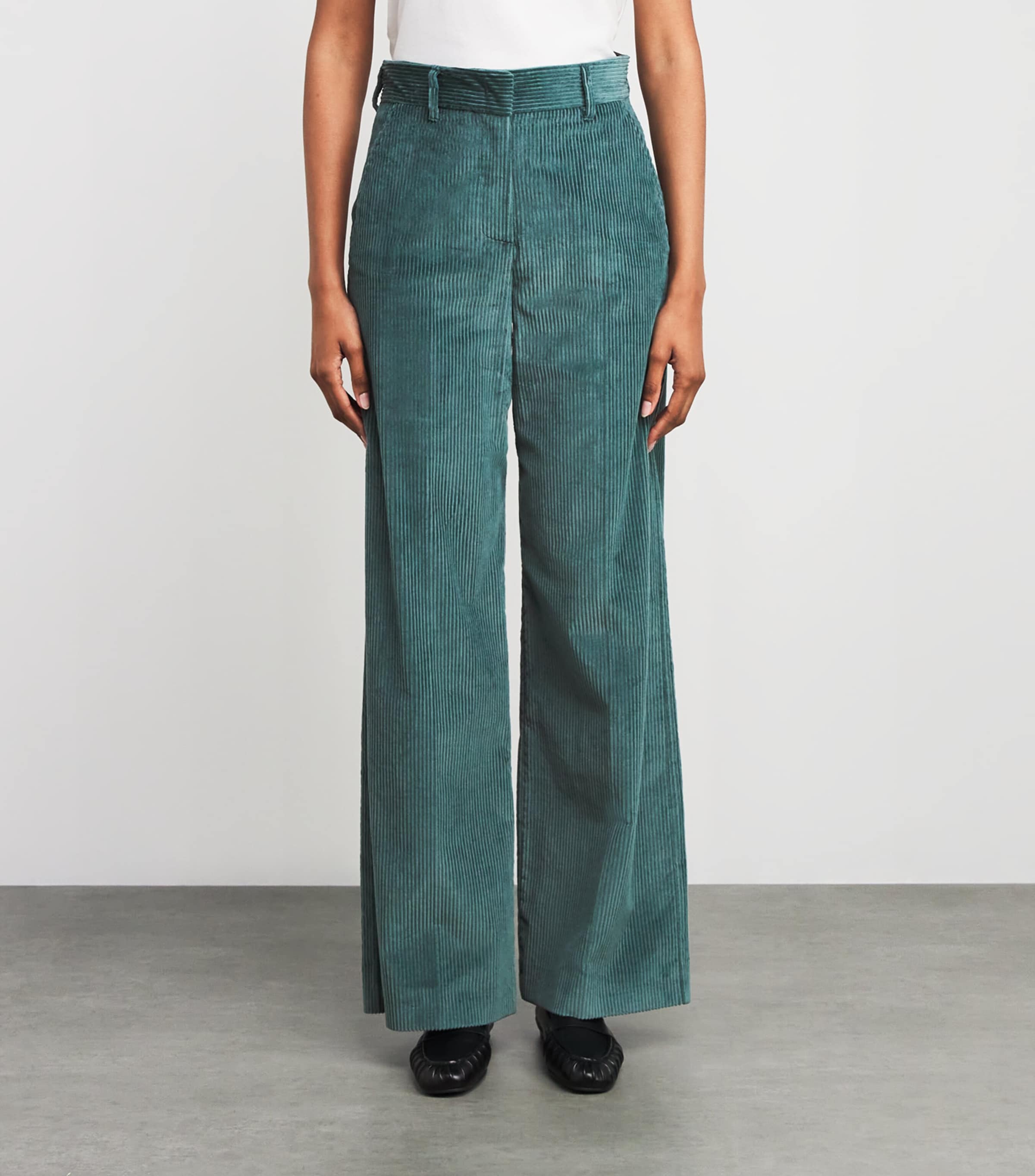 Corduroy Straight Trousers OIL Image 3