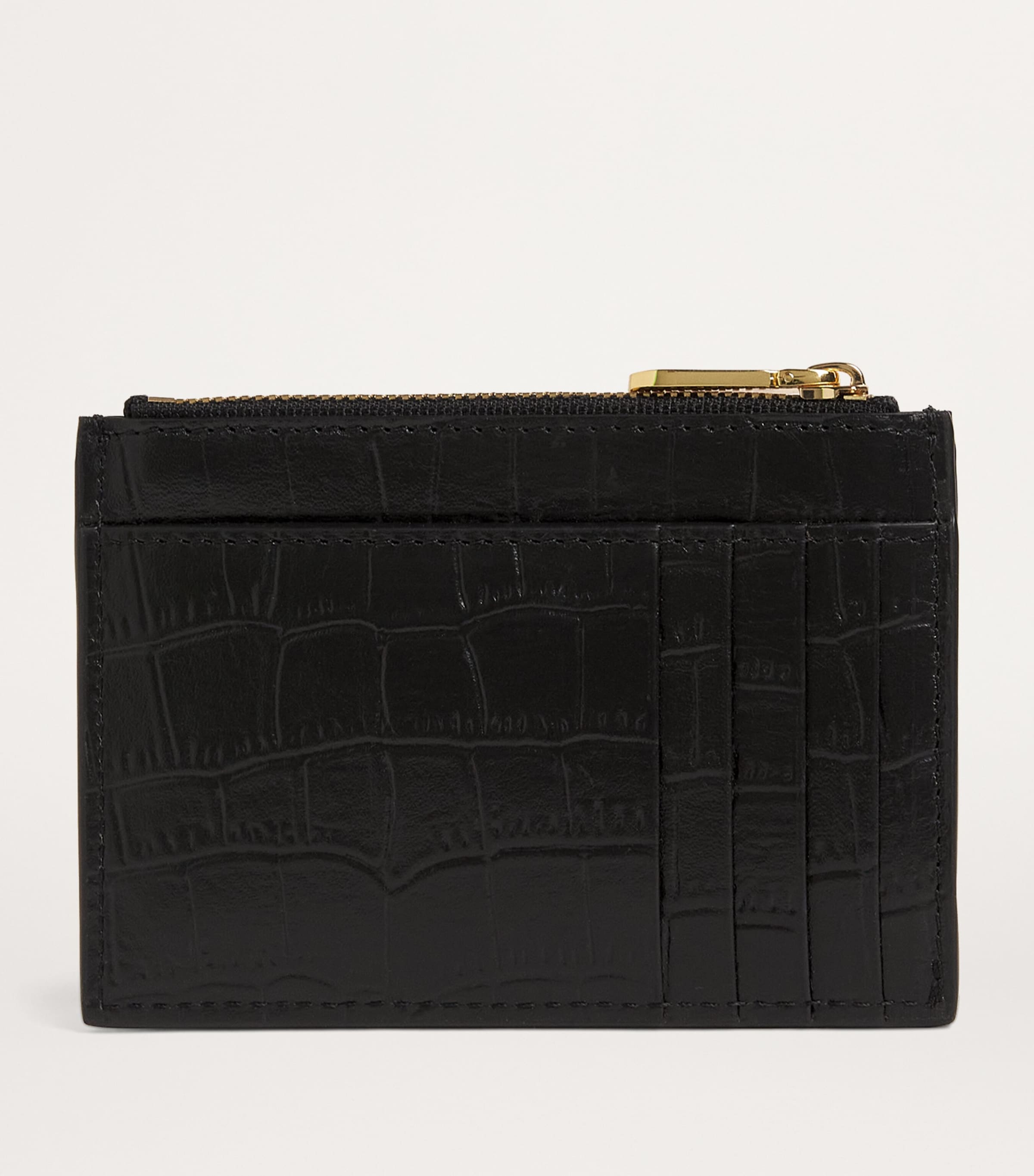 ★BLACKUP★ Cassette 7 Slot Zip Up Card Holder Black 749460V 1-czarny-card-holder-portfelik