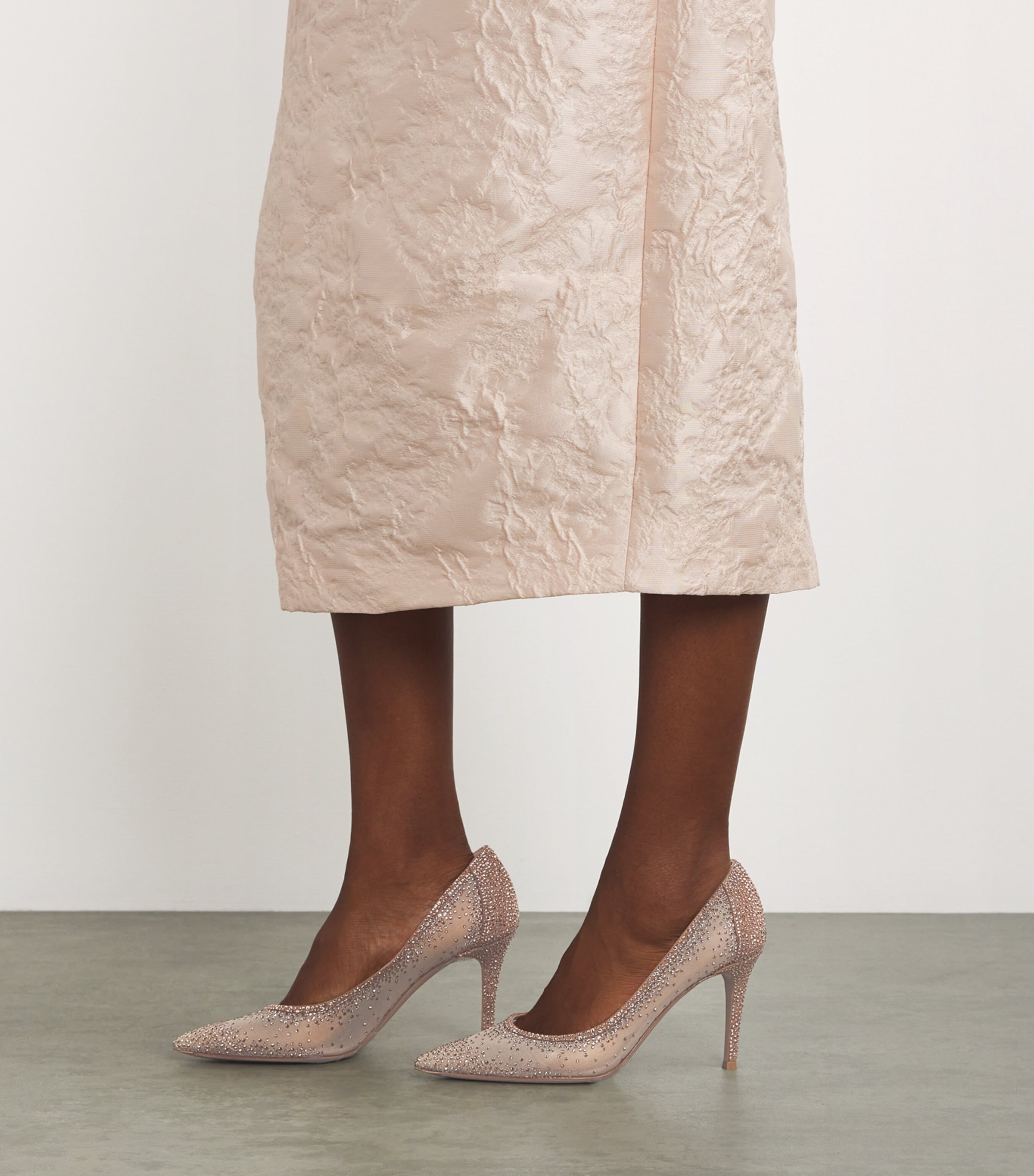 Embellished Rania Pumps 85 MID BROWN Image 5