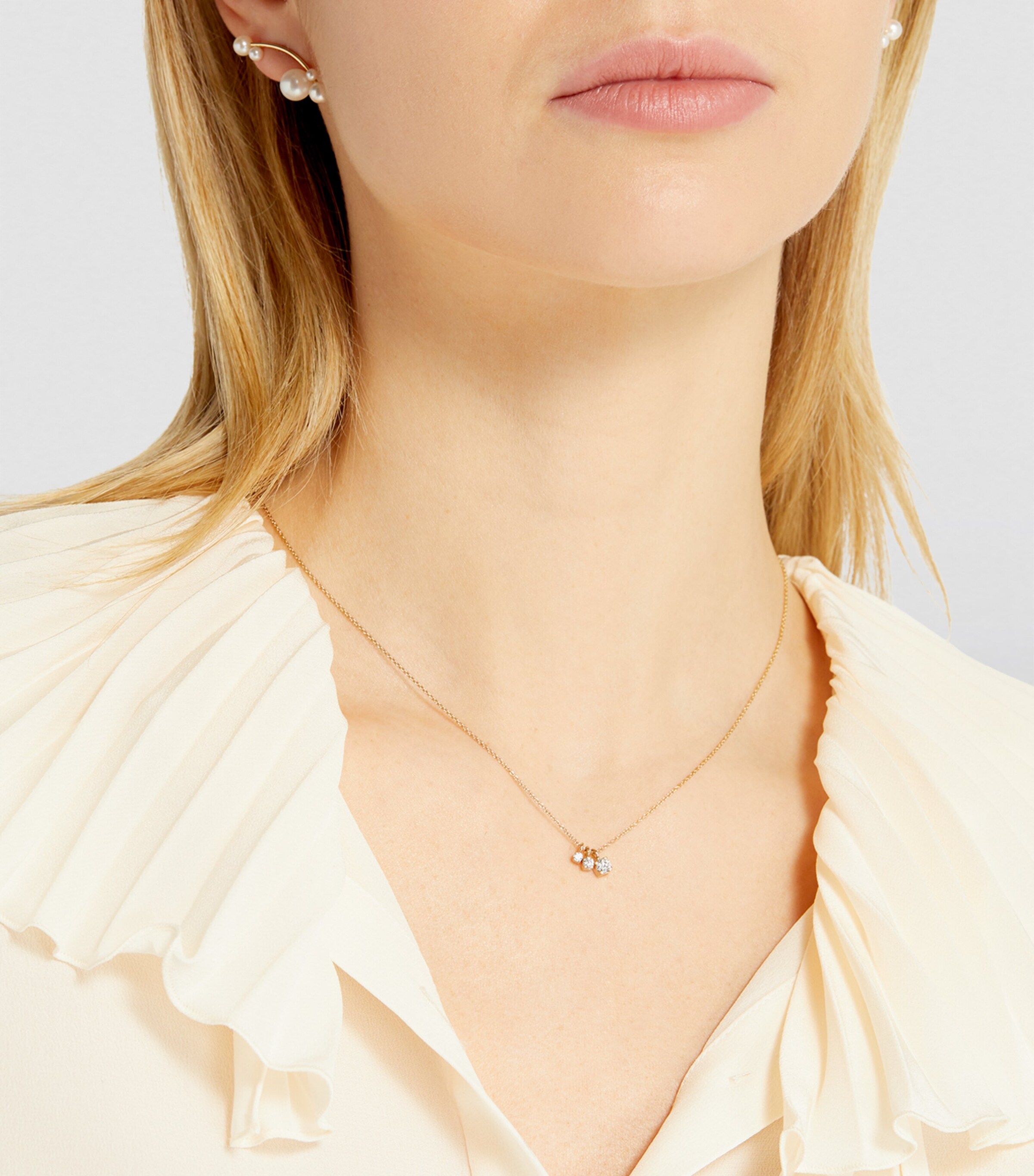 Sophie Bille Brahe Yellow Gold and Diamond Glacon Necklace Yellow Gold Image 3