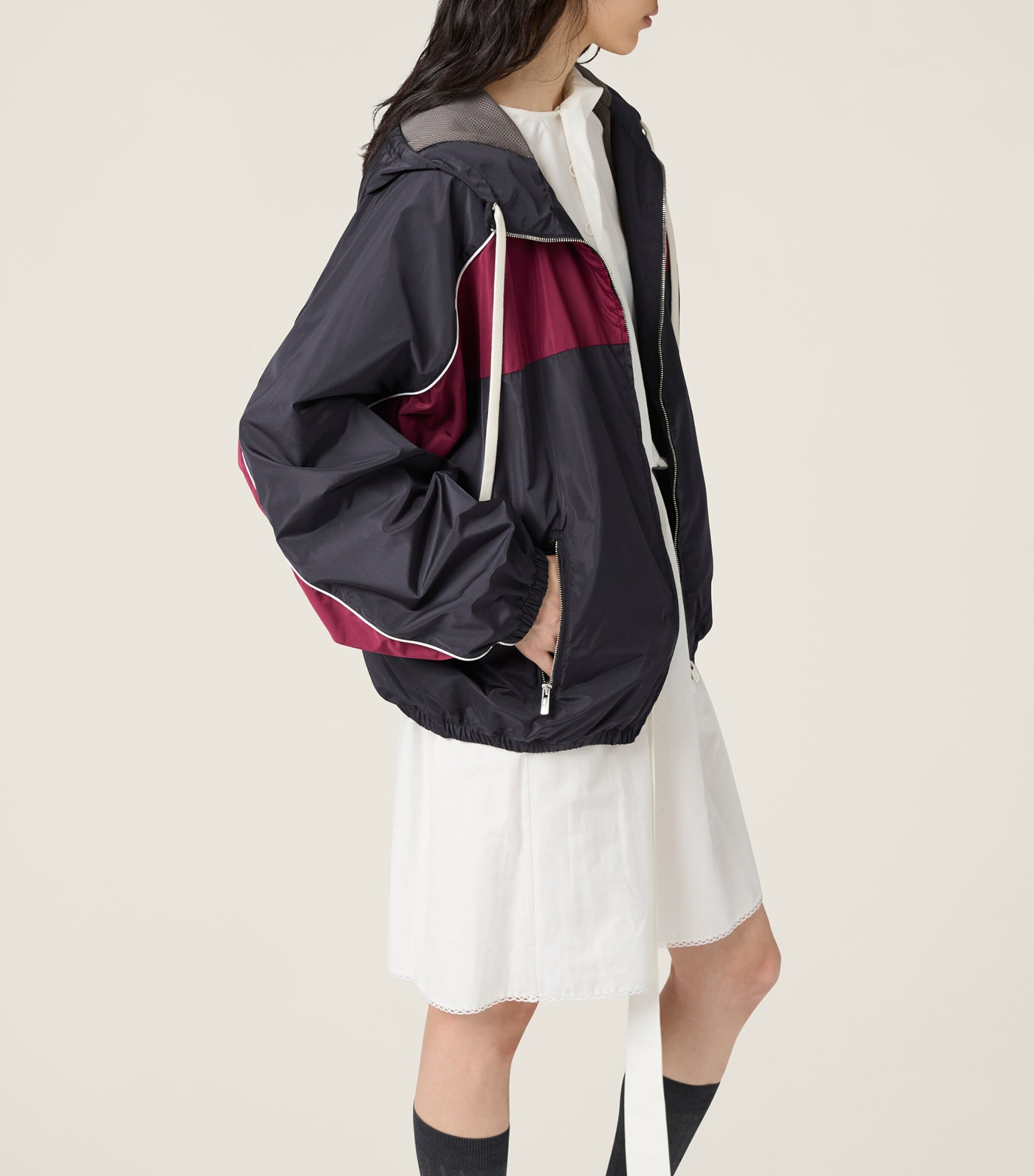 Miu Miu Blue Technical Hooded Jacket | Harrods UK