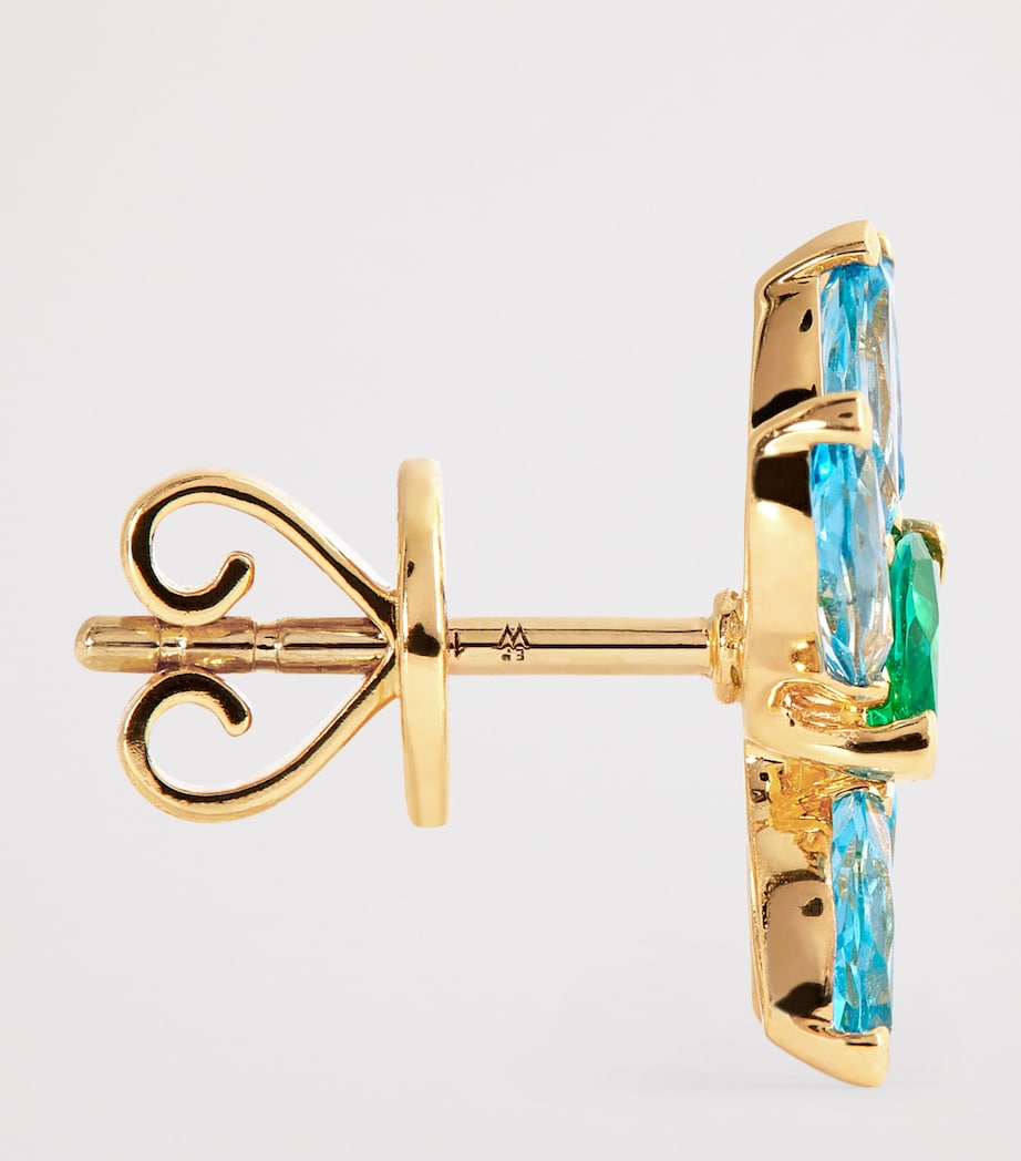 Yellow Gold, Emerald, Topaz and Apatite Pollack Earrings YELLOW GOLD Image 4