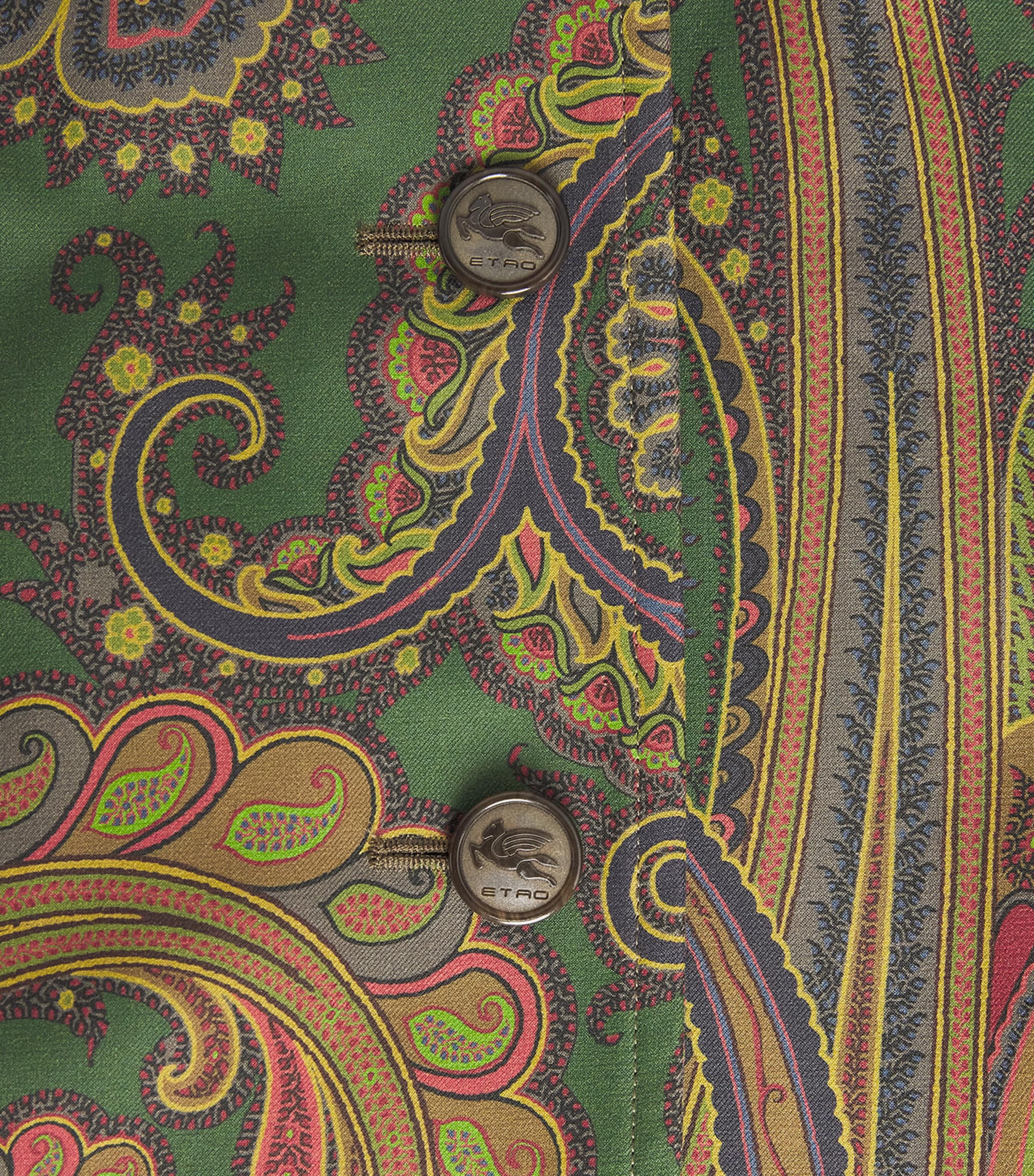Etro Womens Cotton Gabardine Paisley Cape Jacket Green Image 6