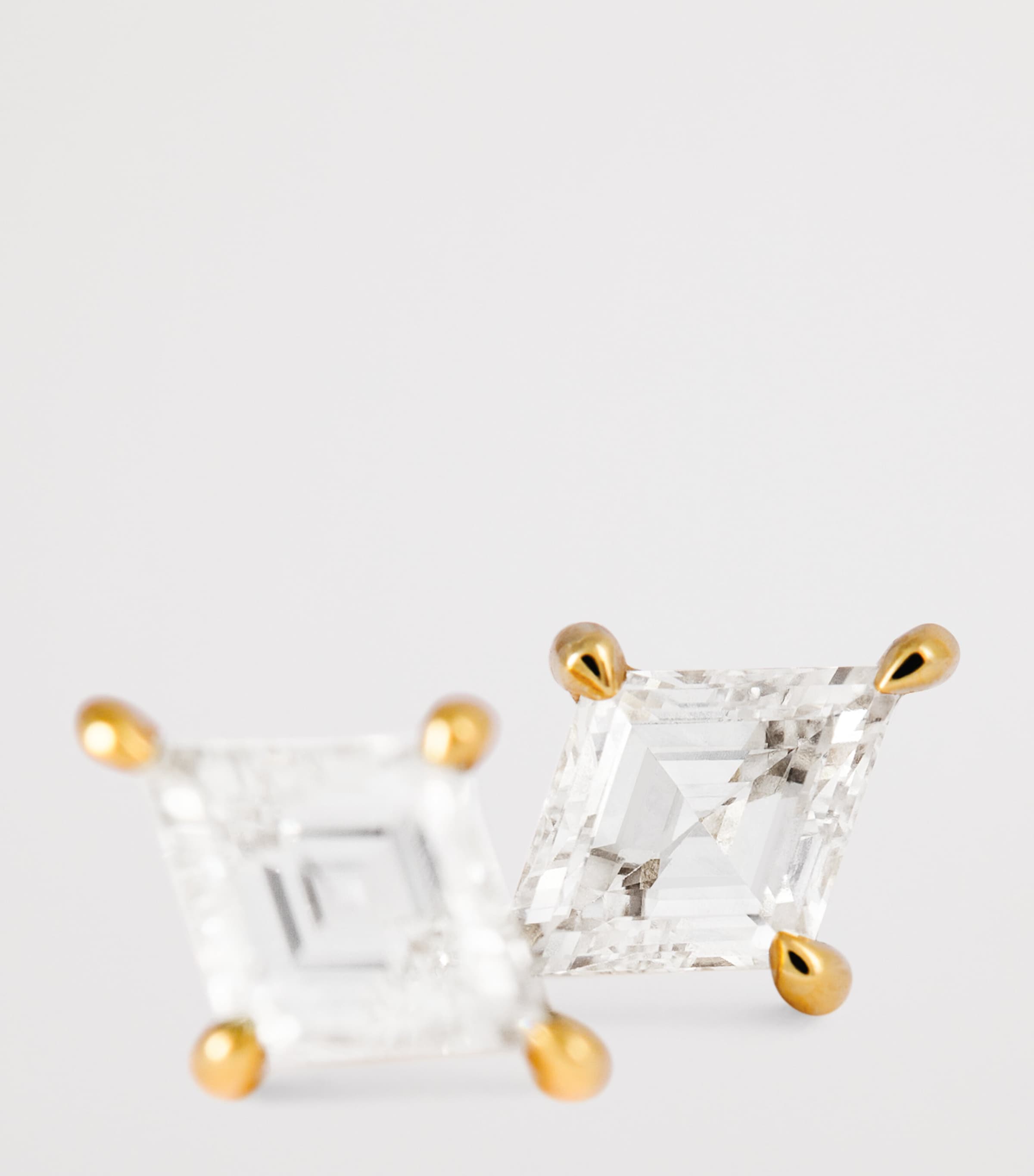 Yellow Gold and Diamond Lozenge Stud Earrings YELLOW GOLD Image 5