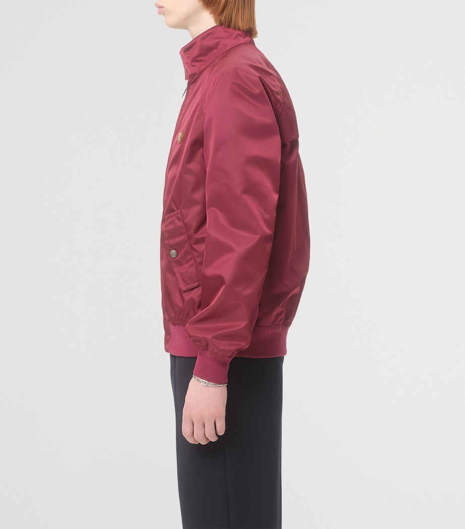 Valentino Garavani Mens Satin-Effect VLogo Bomber Jacket Image 3
