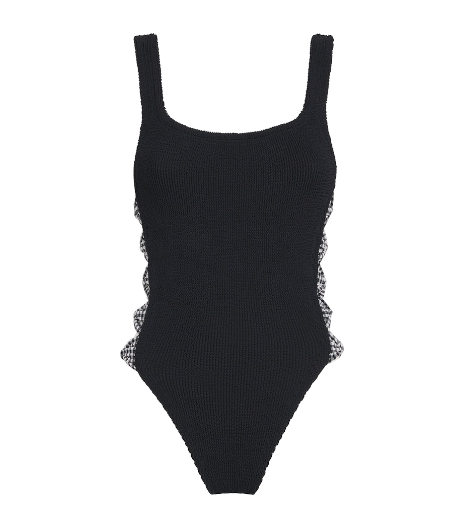 Bow-Trim Gingham Tiffany Swimsuit BLACK/BLACK GINGHAM Image 1