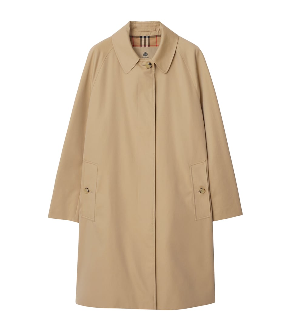 Burberry Gabardine Mid-Length Camden Heritage Car Coat Honey