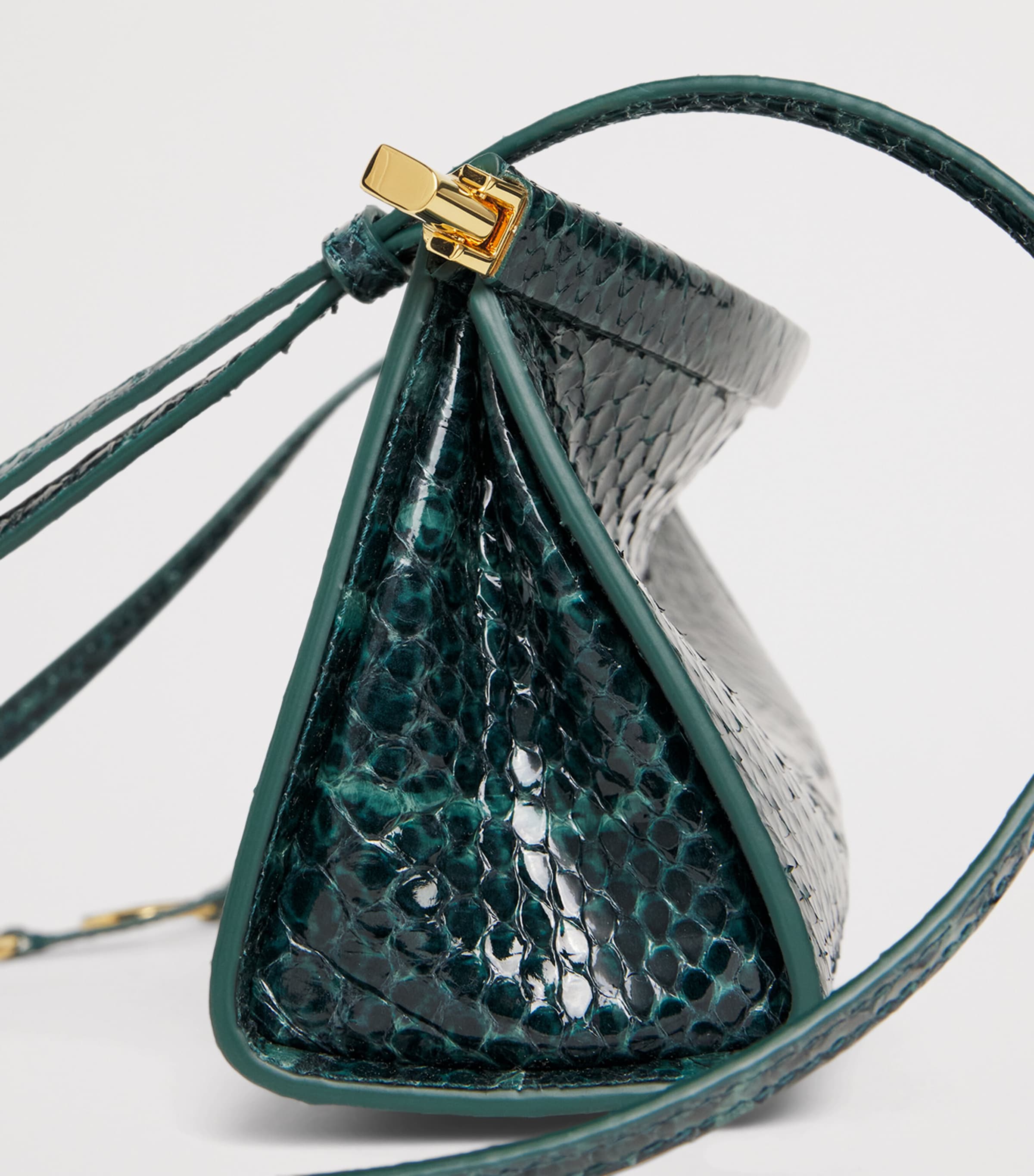 Alaïa Small Snakeskin Le Click East West Shoulder Bag Bleu Paon Image 3