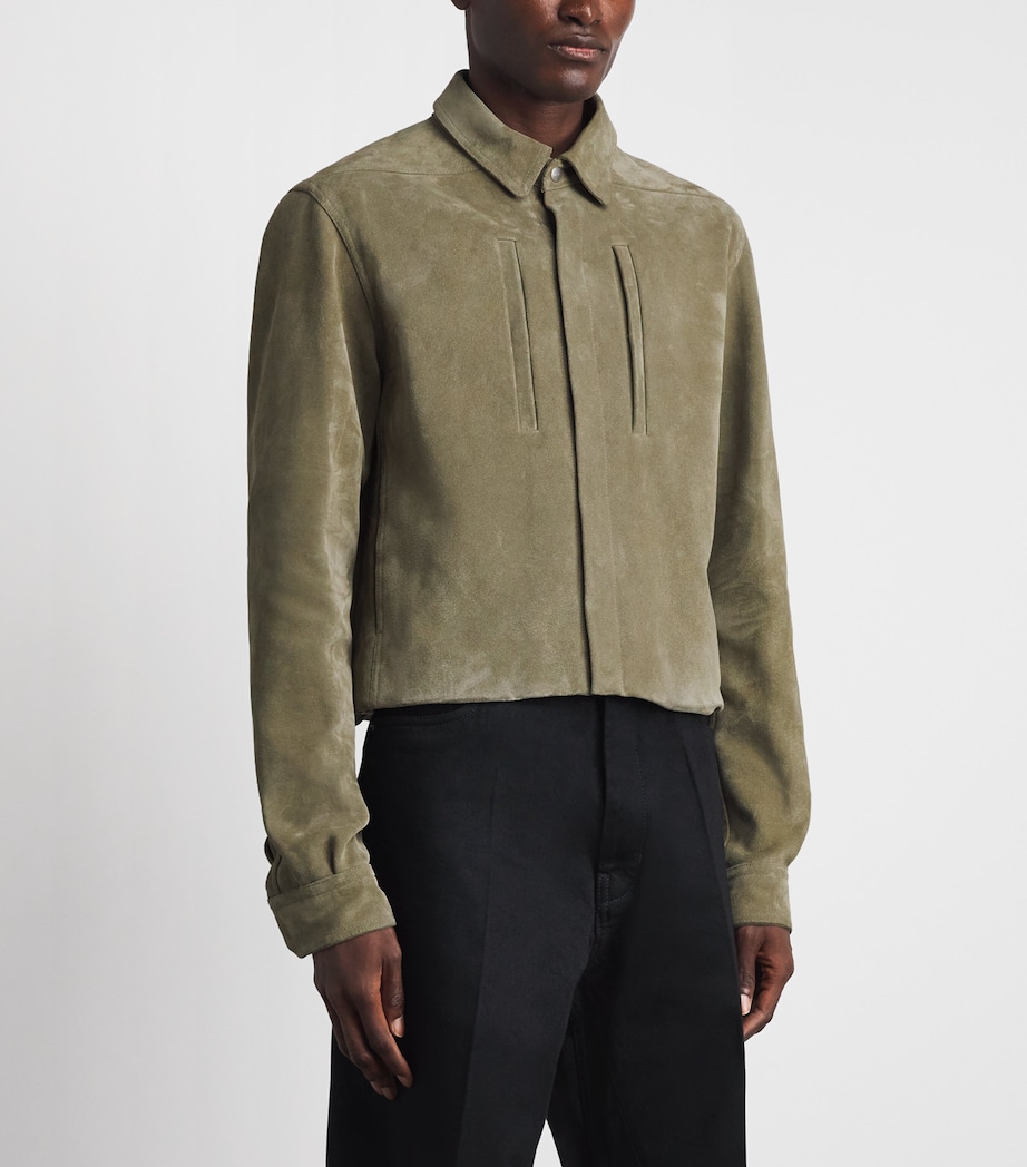 Rick Owens Mens Alice Suede Jacket Dirty Pearl Image 4