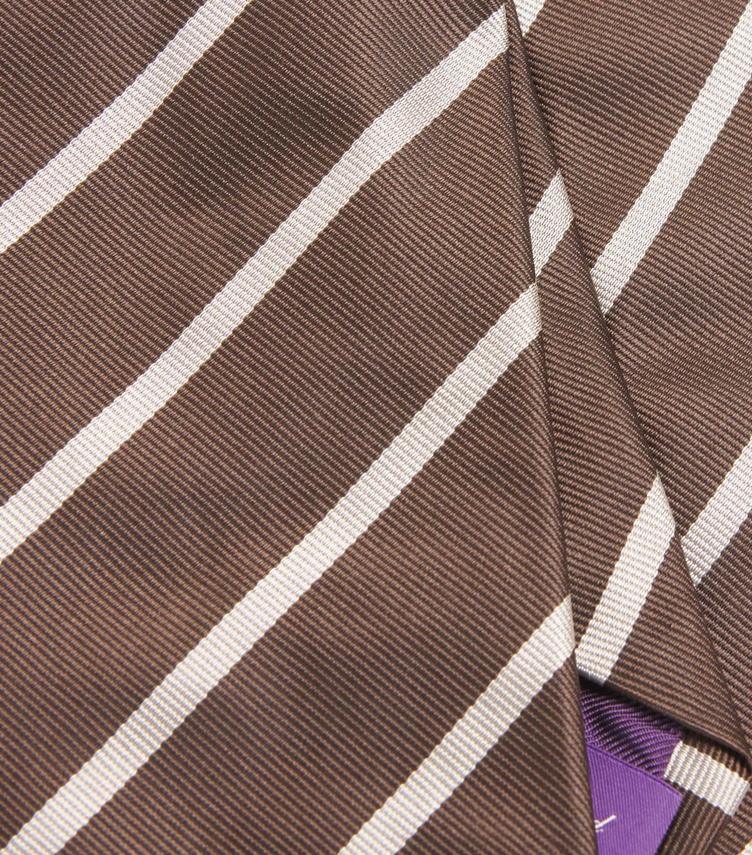 Ralph Lauren Purple Label x Wimbledon Silk Stripe Tie Green Image 3