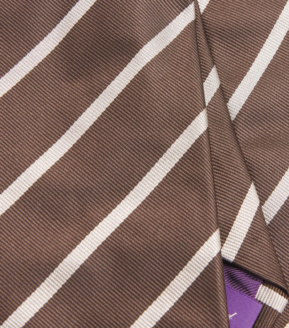 Ralph Lauren Purple Label x Wimbledon Silk Stripe Tie Green Image 3