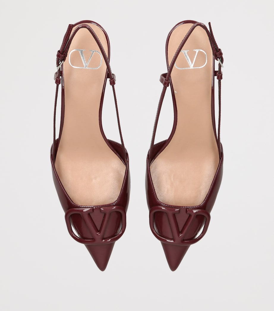 Patent Leather VLogo Slingback Pumps 40 WINE Image 4