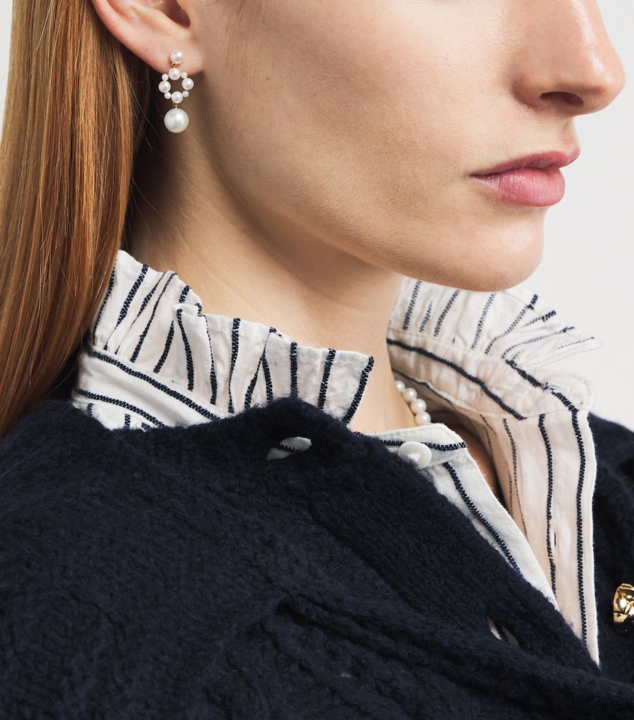 Yellow Gold and Pearl Nebula Drop Earrings YELLOW GOLD Image 2