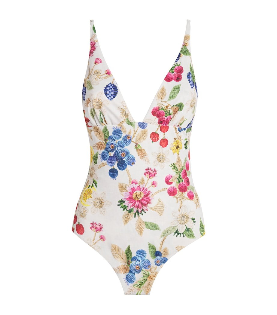 Mary Katrantzou Womens Floral Print Ibiza Swimsuit Fruitavola Image 1
