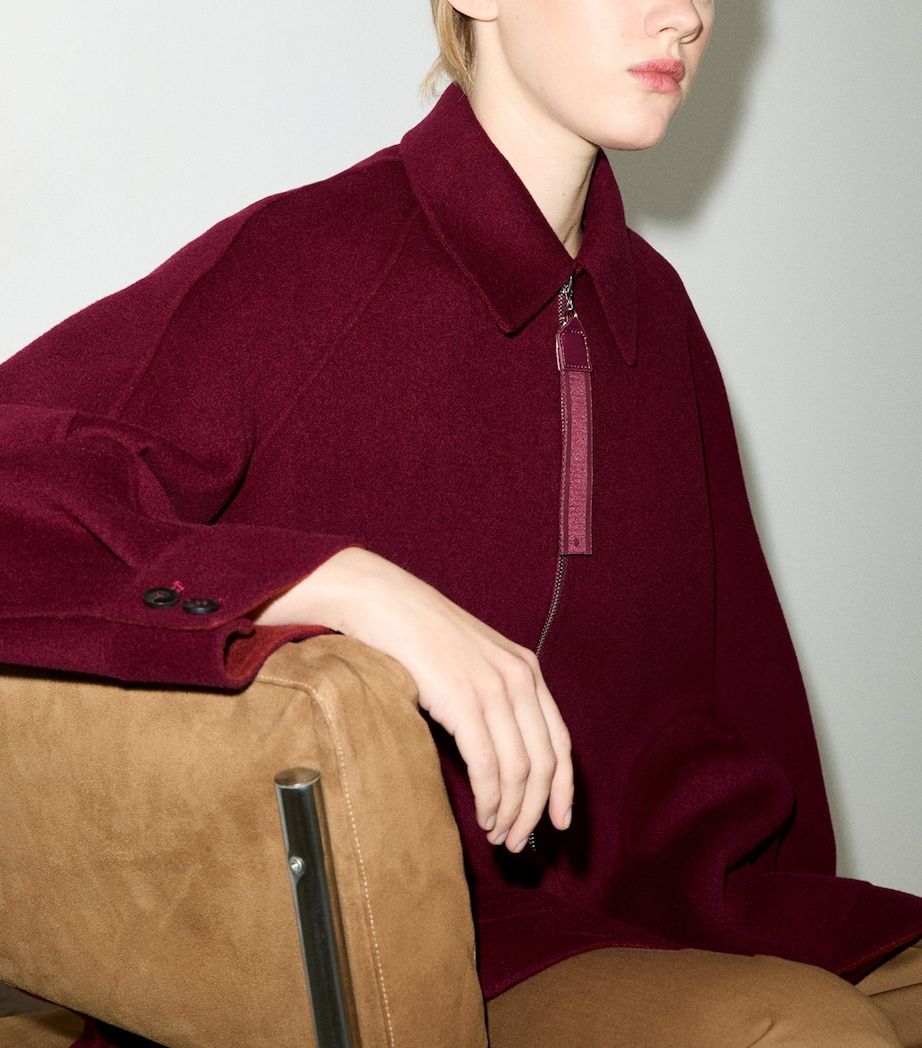 MAX&Co. Womens Wool A-Line Coat Bordeaux Image 5