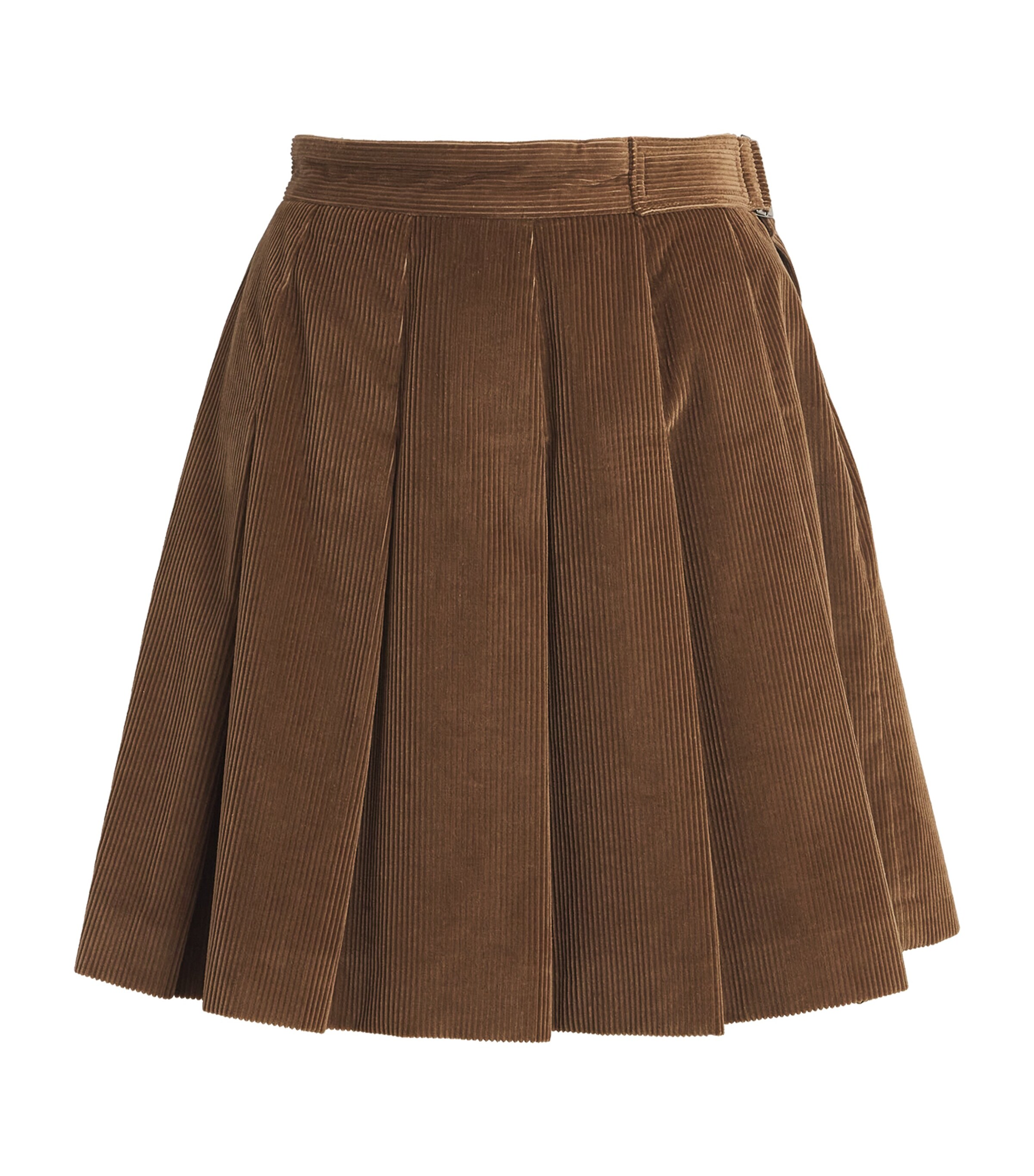 Weekend Max Mara Corduroy Zucca Mini Skirt With Belted Waist In Beige
